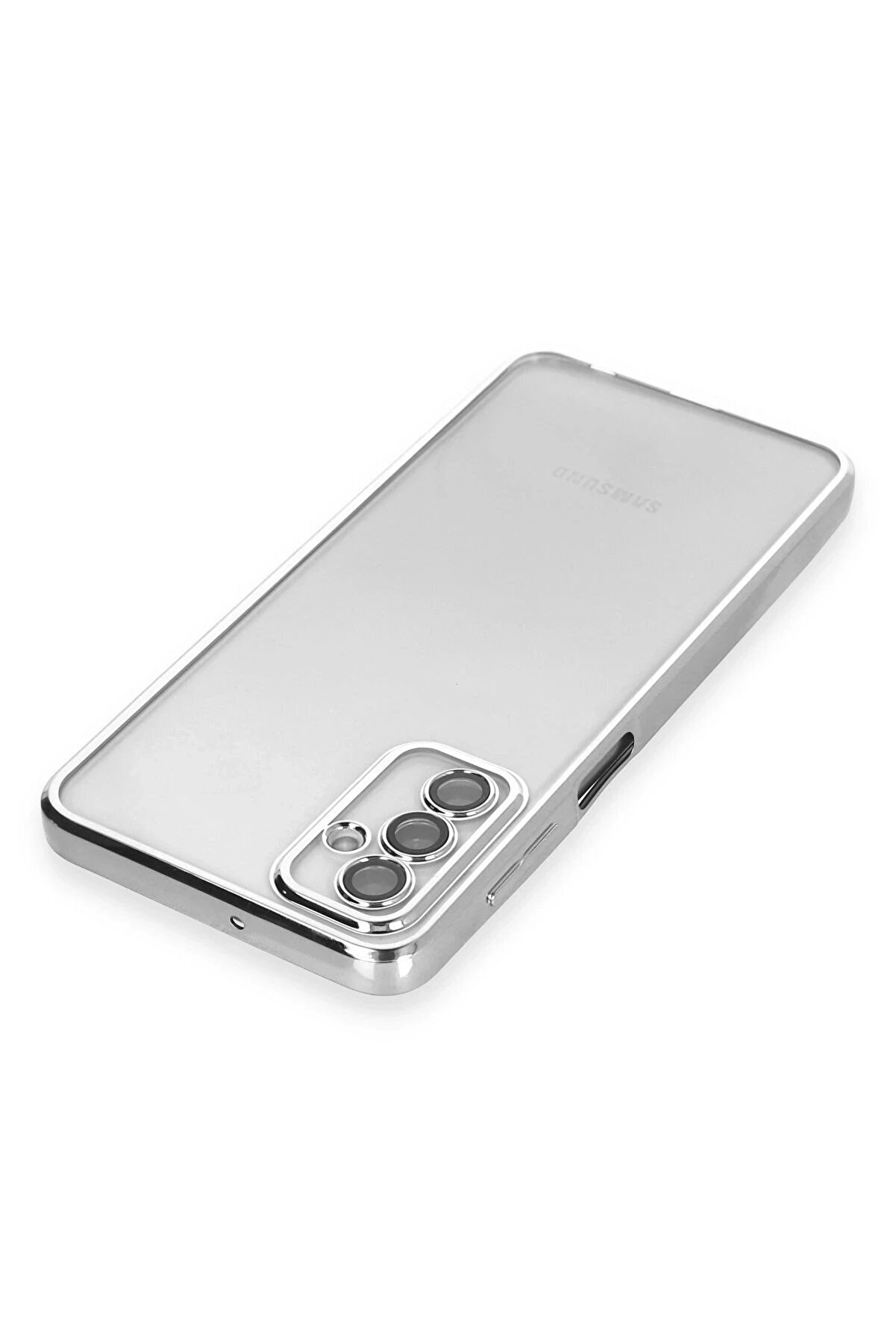 Samsung Galaxy M23 Kılıf Lensli̇ Si̇li̇kon - Gümüş - Dropx5567-5308