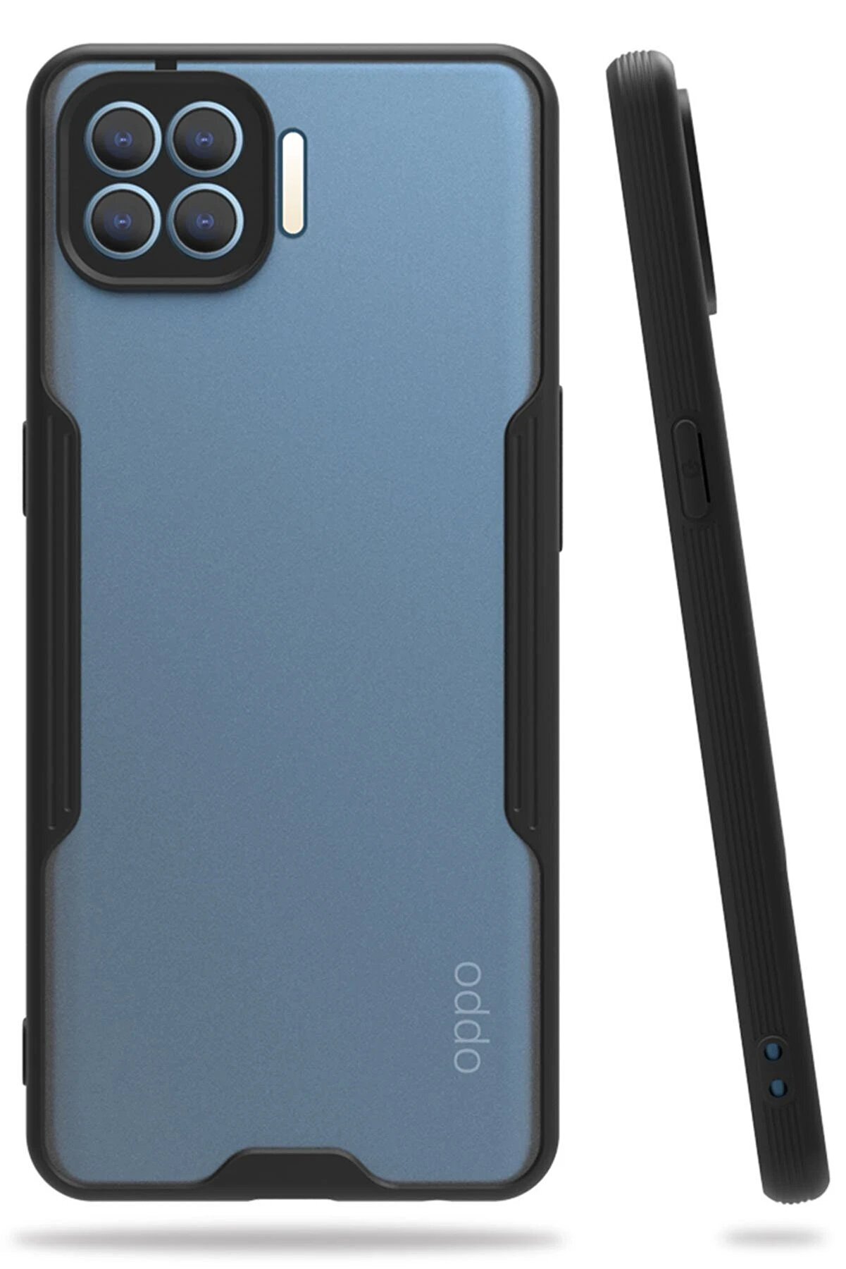 CepteToptan Oppo Reno 4 Lite Kılıf Platin Silikon - Siyah - DROPX2271-5399