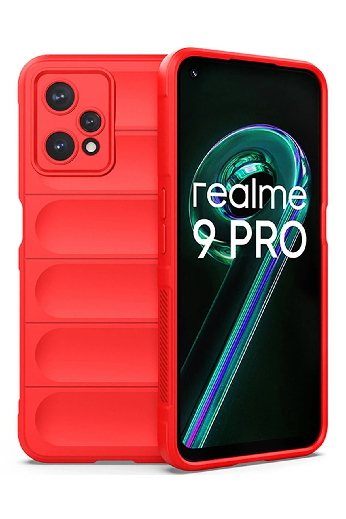 CepteToptan Realme 9 Pro 5G Kılıf Optimum Silikon - Kırmızı - DROPX5556-2807