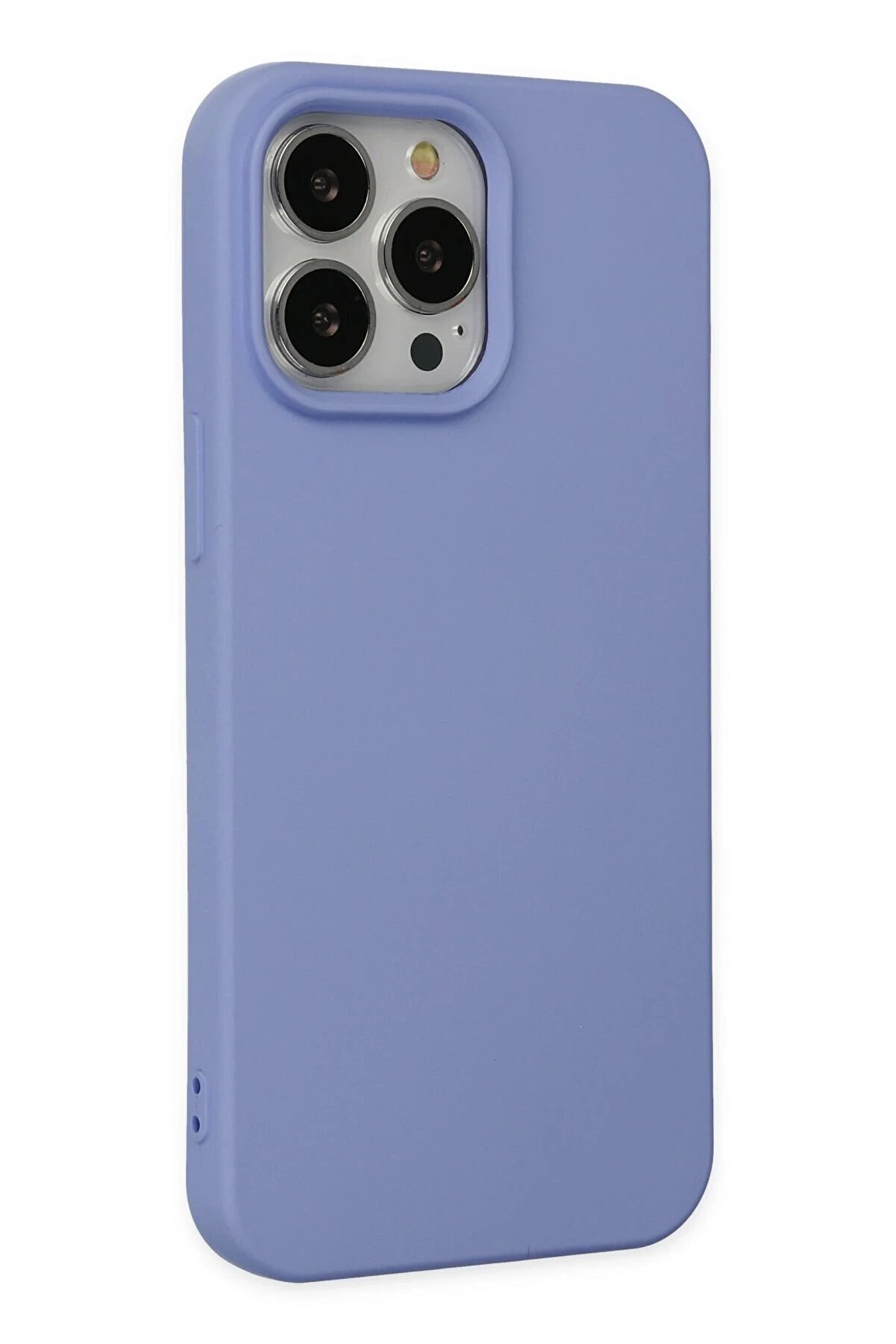 İphone 14 Pro Max Kılıf Nano İ&ccedil;i̇ Kadi̇fe Si̇li̇kon - Li̇la - Dropx8605-3211