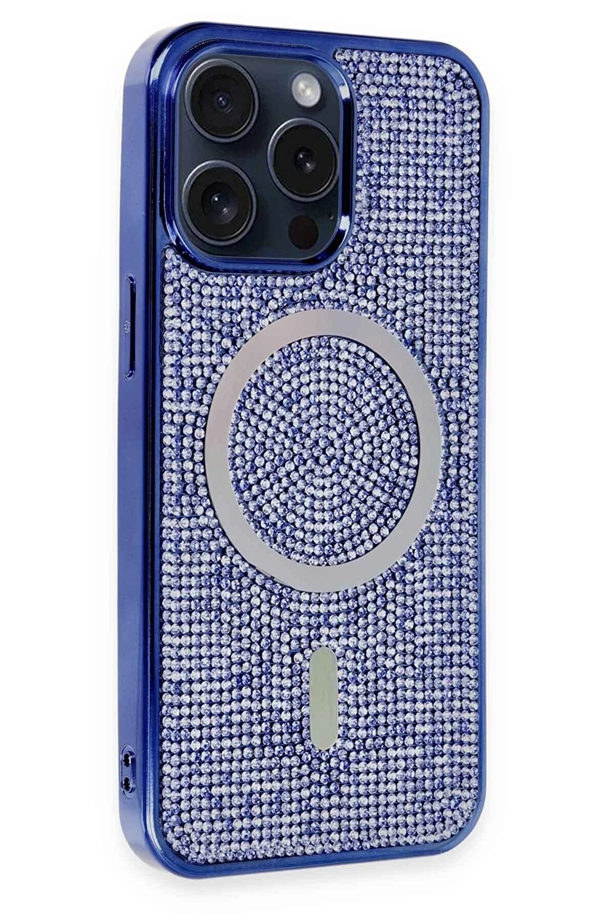 İphone 14 Pro Max Kılıf Di̇amond Magsafe Kapak - Laci̇vert - Dropx2961-3364