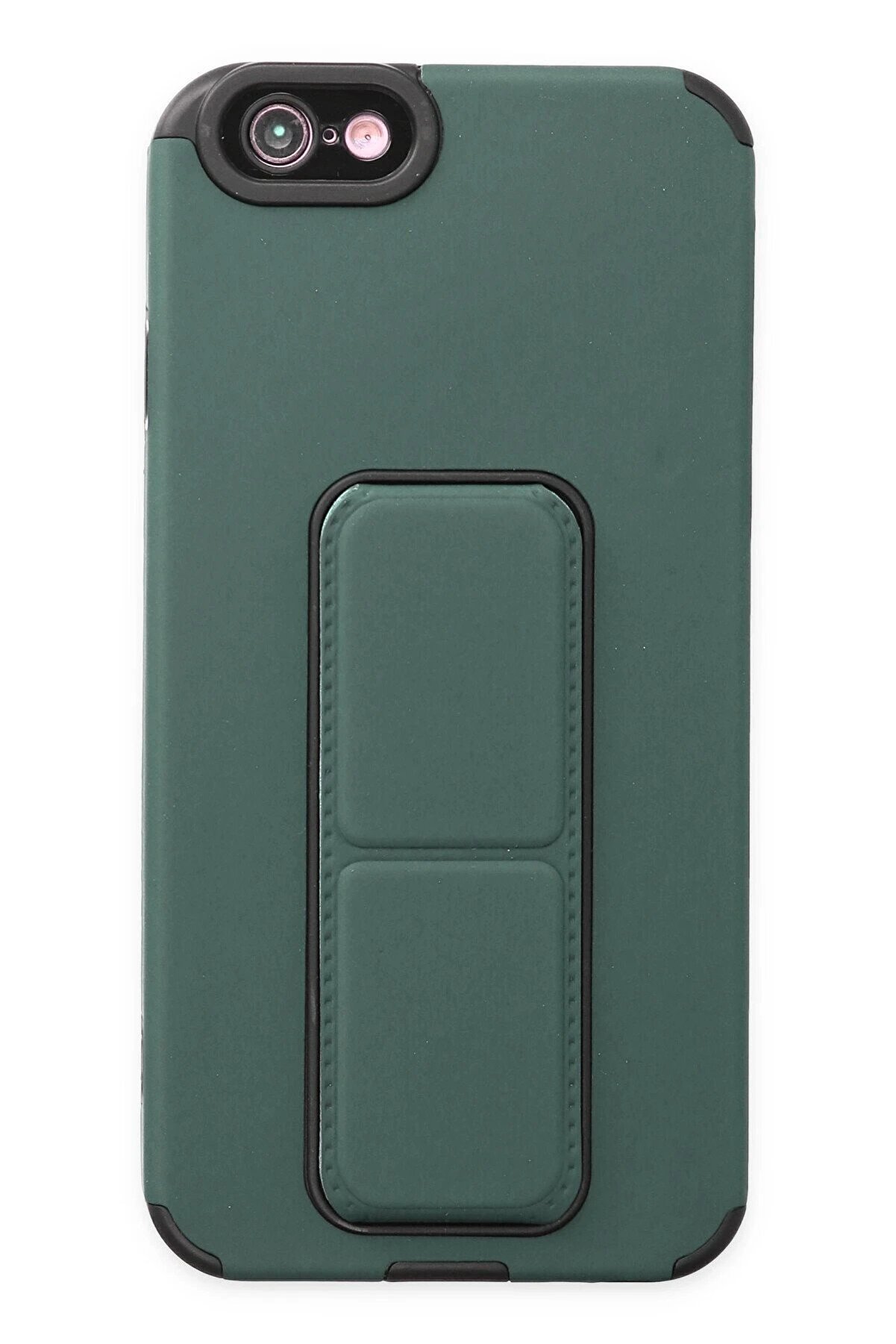 CepteToptan iPhone 6 Kılıf Mega Standlı Silikon - Yeşil - DROPX2229-6101