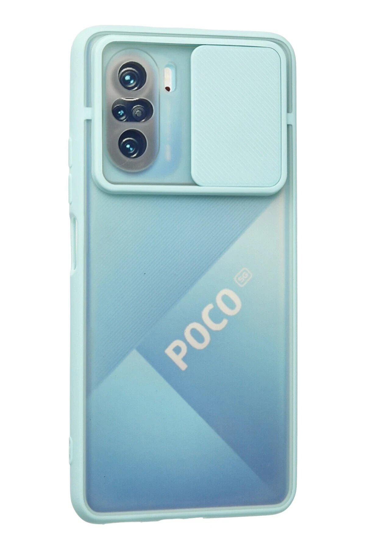 Xi̇aomi̇ Poco F3 Kılıf Palm Buzlu Kamera Sürgülü Si̇li̇kon - Turkuaz - Dropx3649-6771