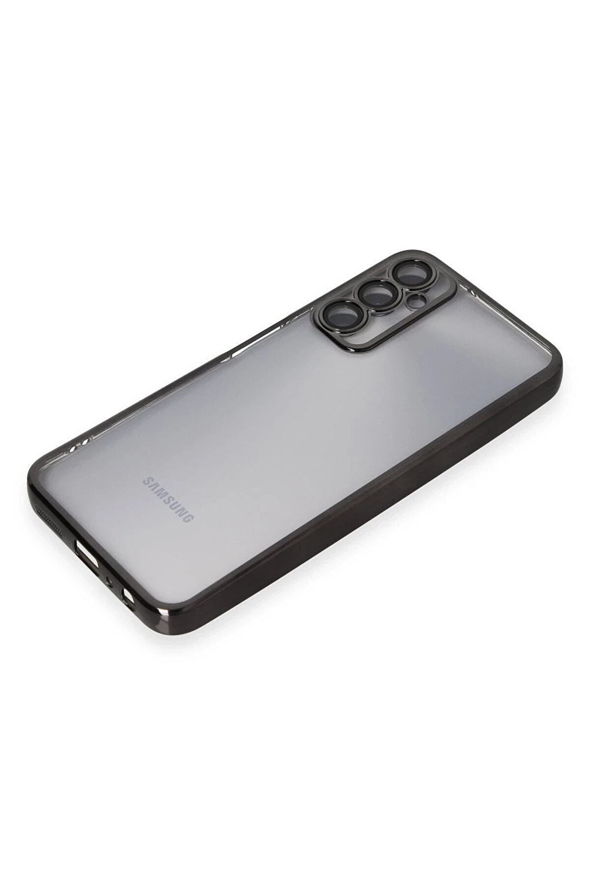 Samsung Galaxy A05S Kılıf Lensli̇ Si̇li̇kon - Si̇yah - Dropx5154-4342