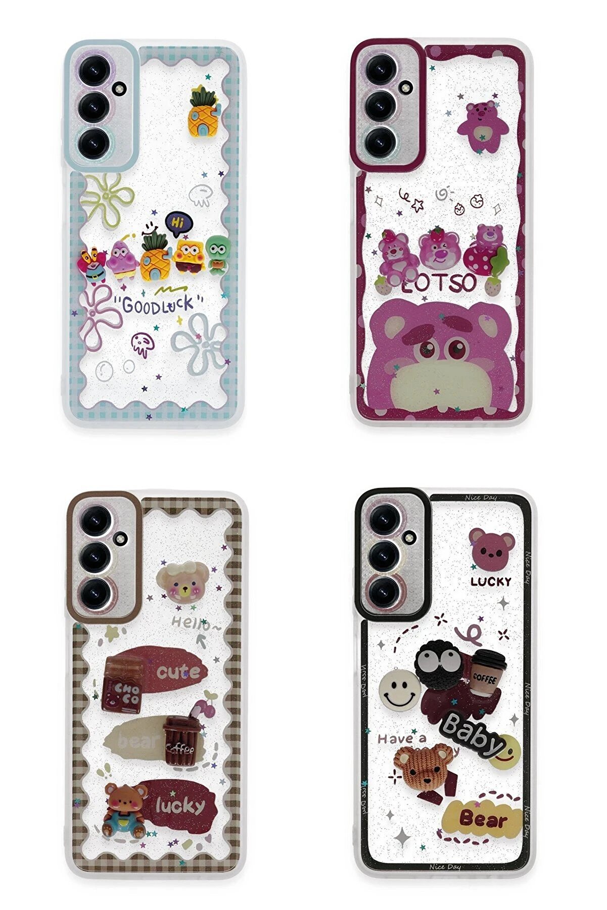 Samsung Galaxy A14 4G Kılıf Sweet Desenli̇ Si̇li̇kon Kapak - Pembe - Dropx3859-6891