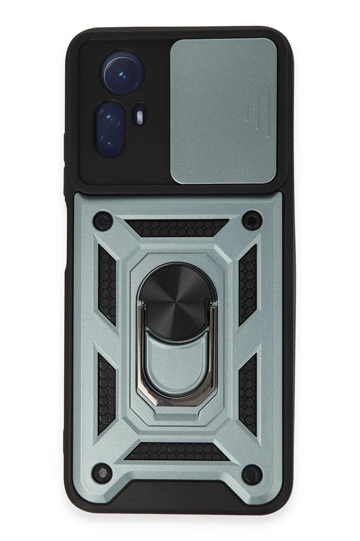 CepteToptan Xiaomi Redmi Note 12S Kılıf Pars Lens Yüzüklü Silikon - Yeşil - DROPX8433-8059