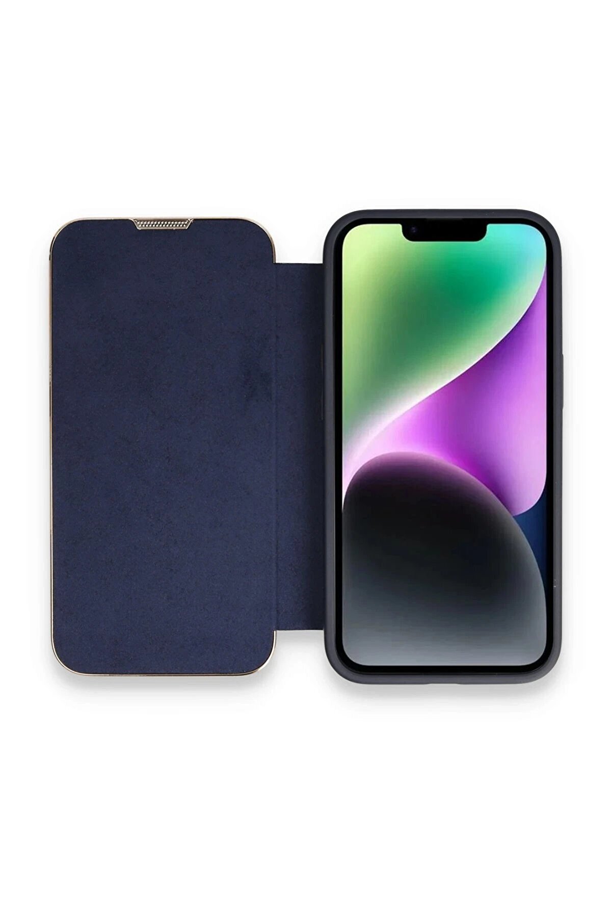 CepteToptan iPhone 14 Pro Kılıf Dolpin Kapaklı - Lacivert - DROPX8456-7580