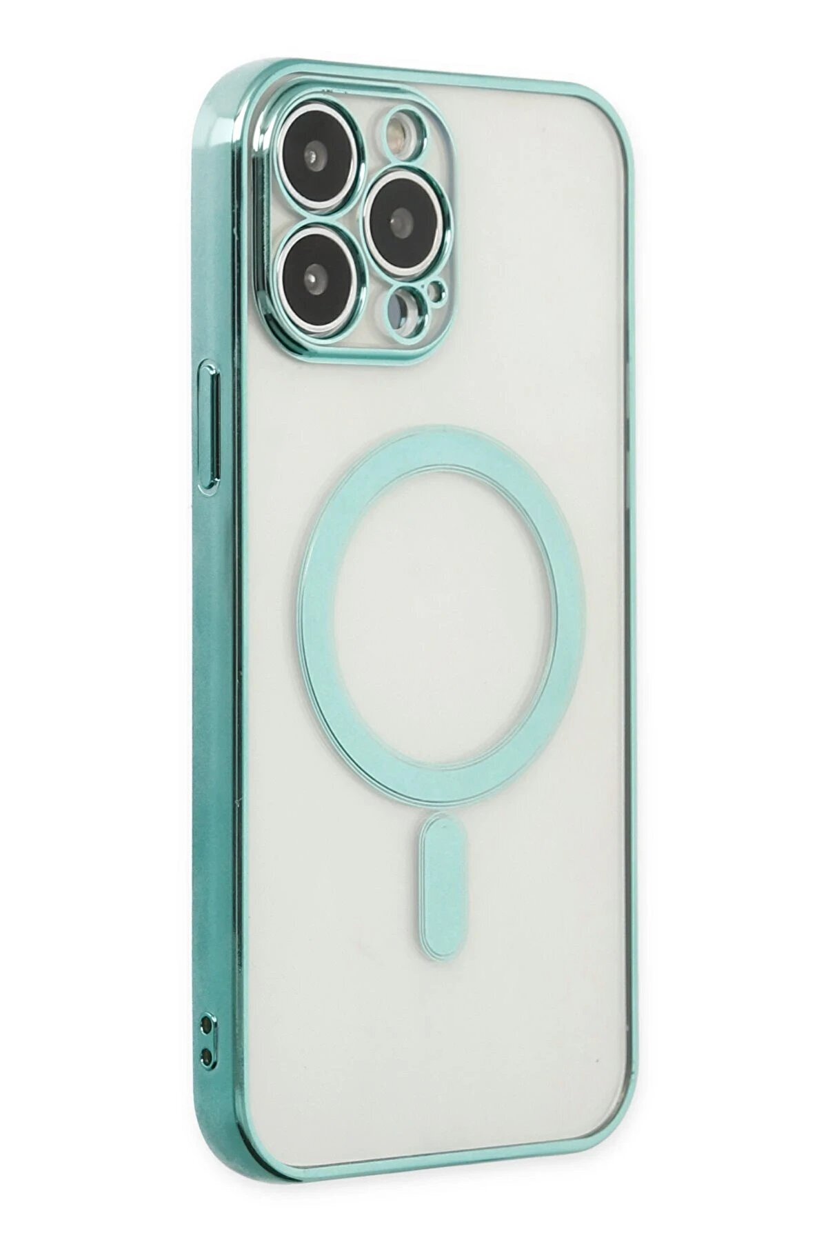 CepteToptan iPhone 14 Pro Max Kılıf Magneticsafe Lazer Silikon - Haki Yeşil - DROPX2275-1644