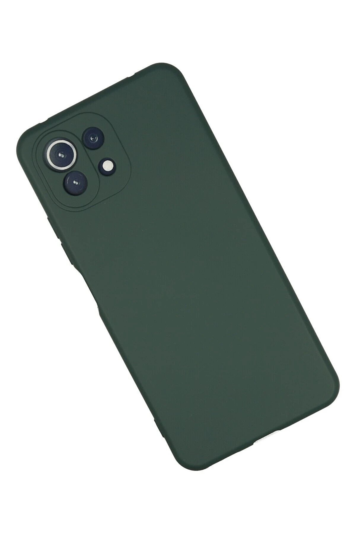 Xi̇aomi̇ Mi̇ 11 Li̇te Kılıf Nano İçi̇ Kadi̇fe Si̇li̇kon - Koyu Yeşi̇l - Dropx4722-7521