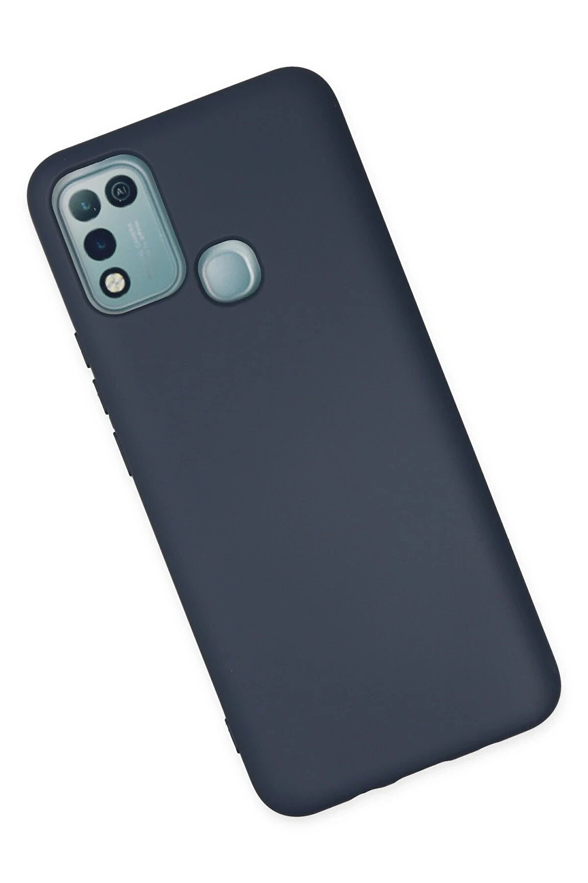 İnfi̇ni̇x Hot 10 Play Kılıf Nano İçi̇ Kadi̇fe Si̇li̇kon - Laci̇vert - Dropx5685-7572