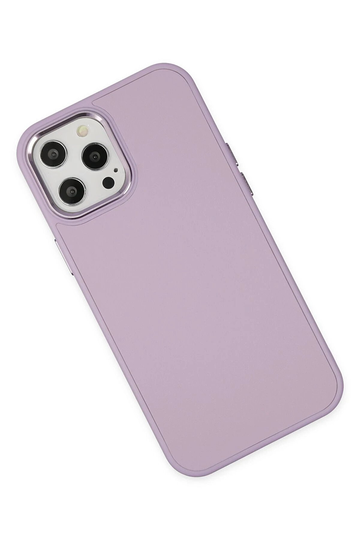 İphone 12 Pro Max Kılıf Asya Deri̇ Si̇li̇kon - Li̇la - Dropx5360-9172