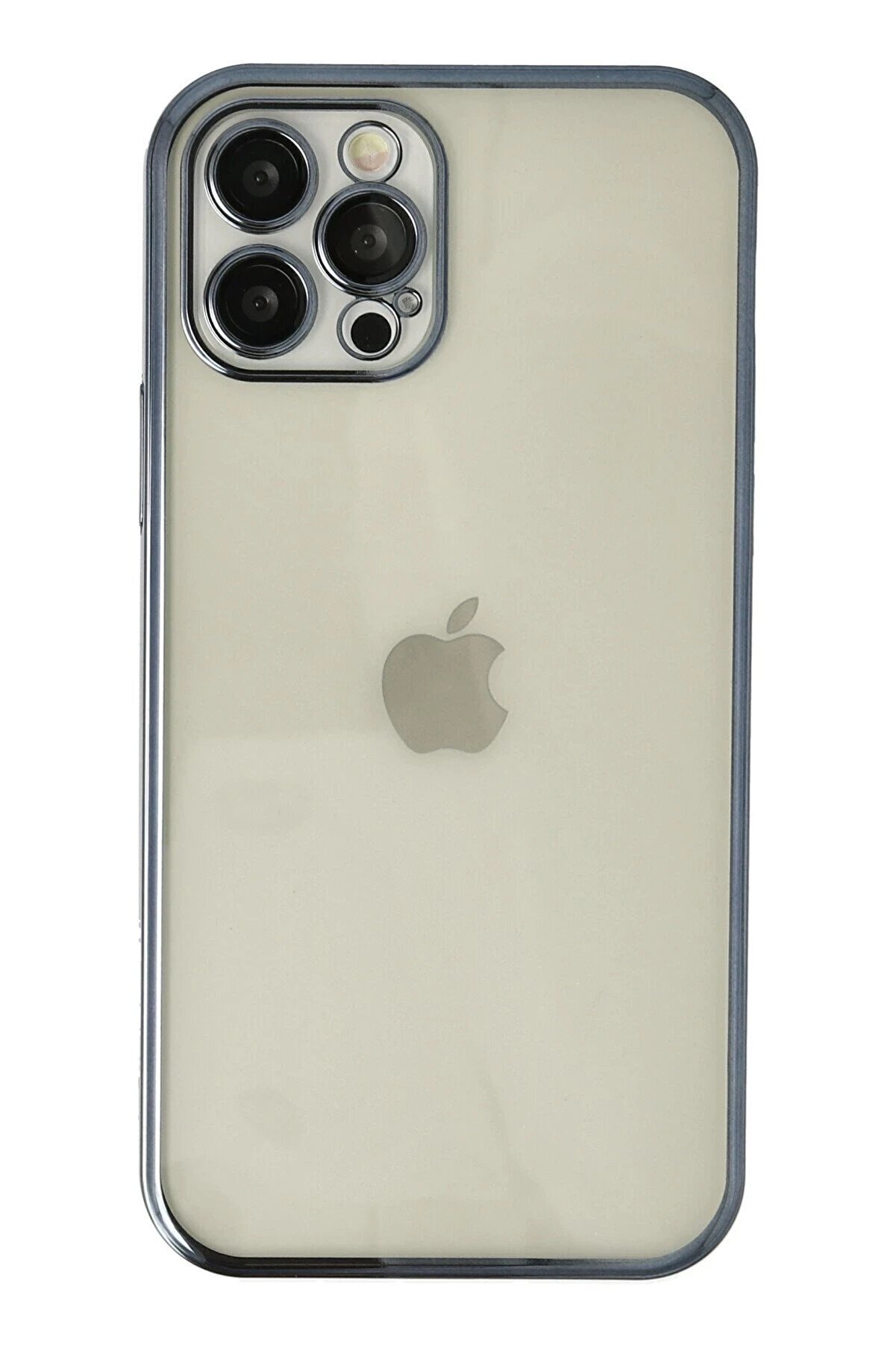 İphone 12 Pro Kılıf Lensli̇ Si̇li̇kon - Mavi̇ - Dropx2325-7162