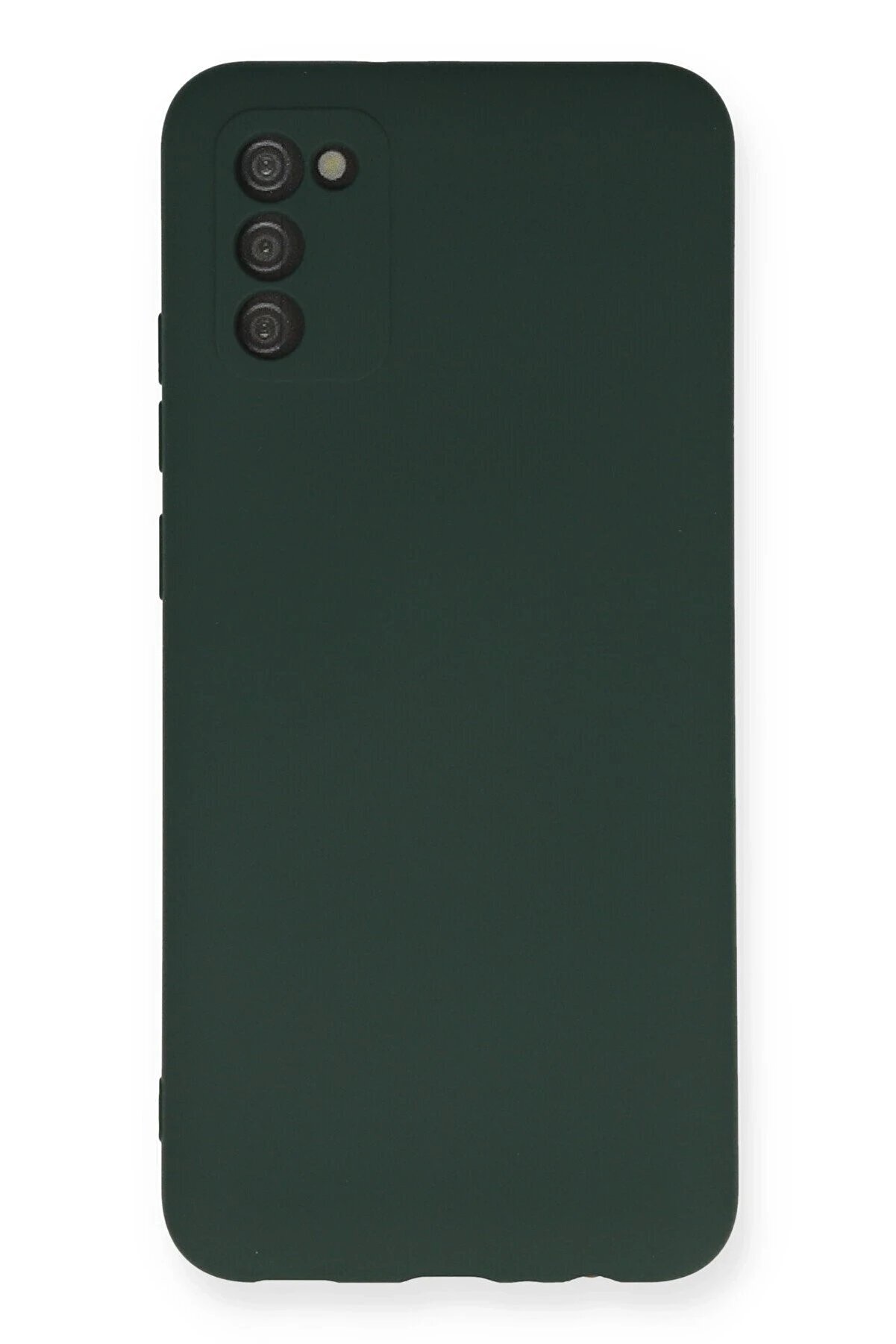 CepteToptan Samsung Galaxy A03S Kılıf Nano i&ccedil;i Kadife Silikon - Koyu Yeşil - DROPX1022-2555