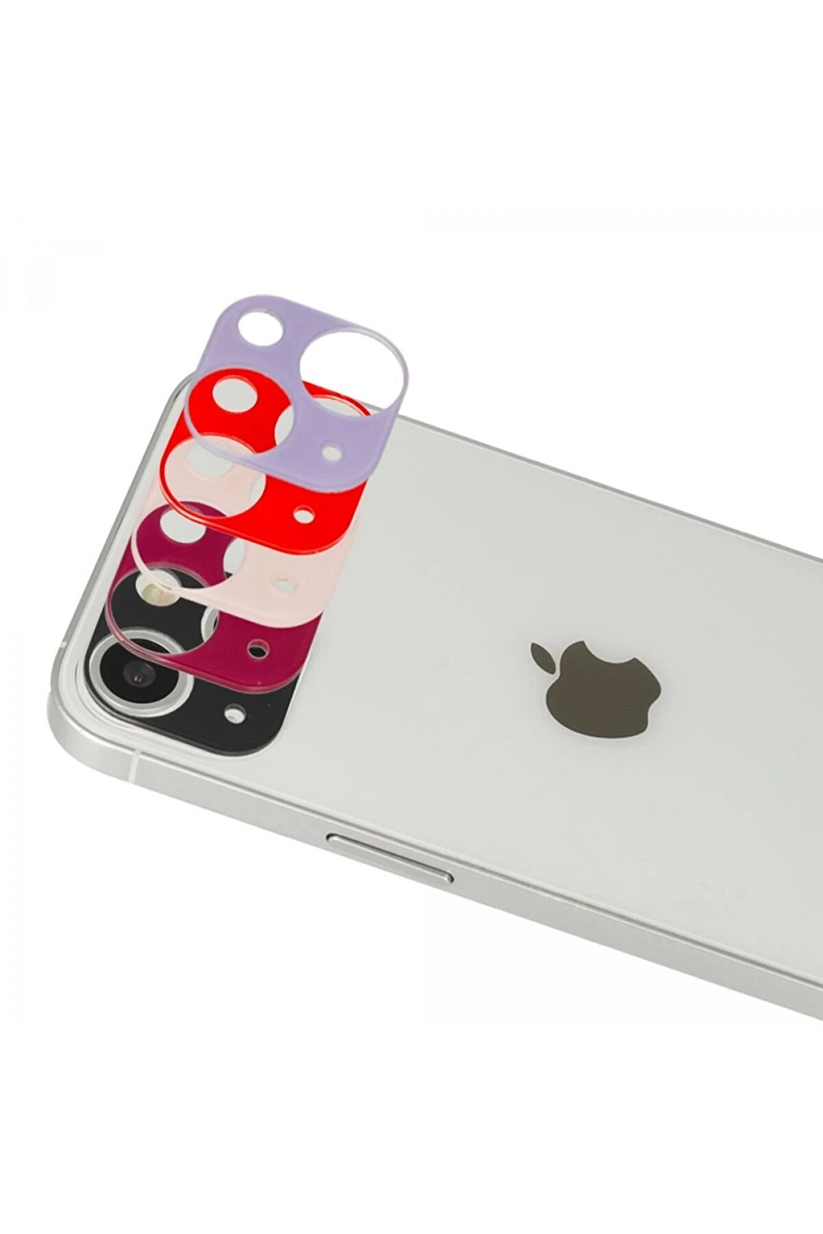 İphone 13 Rai̇nbow Kamera Lens Koruma Cam - Koyu Kırmızı - Dropx3027-9215