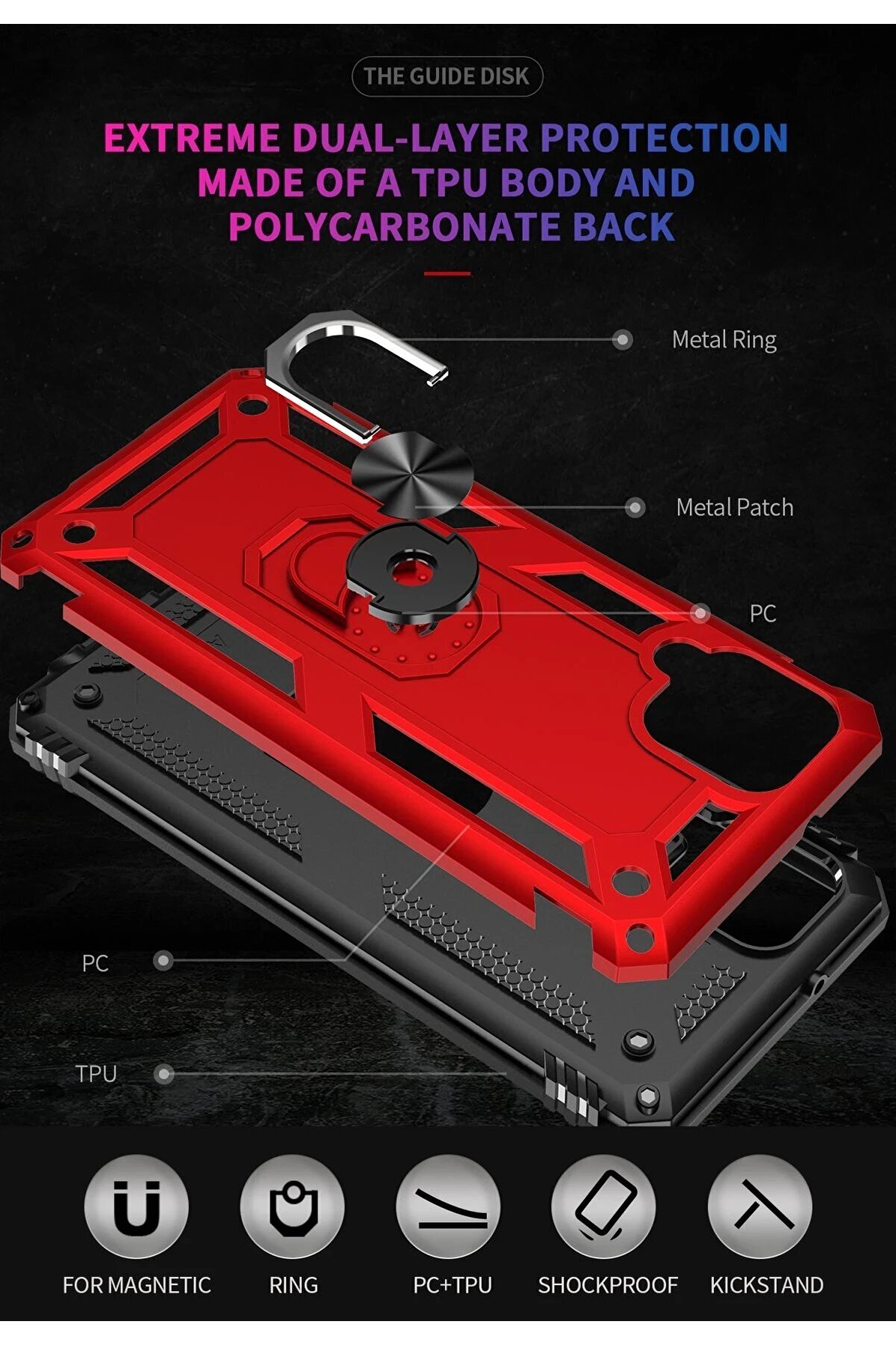 Samsung Galaxy A22 Kılıf Sofya Y&uuml;z&uuml;kl&uuml; Si̇li̇kon Kapak - Kırmızı - Dropx7163-4626