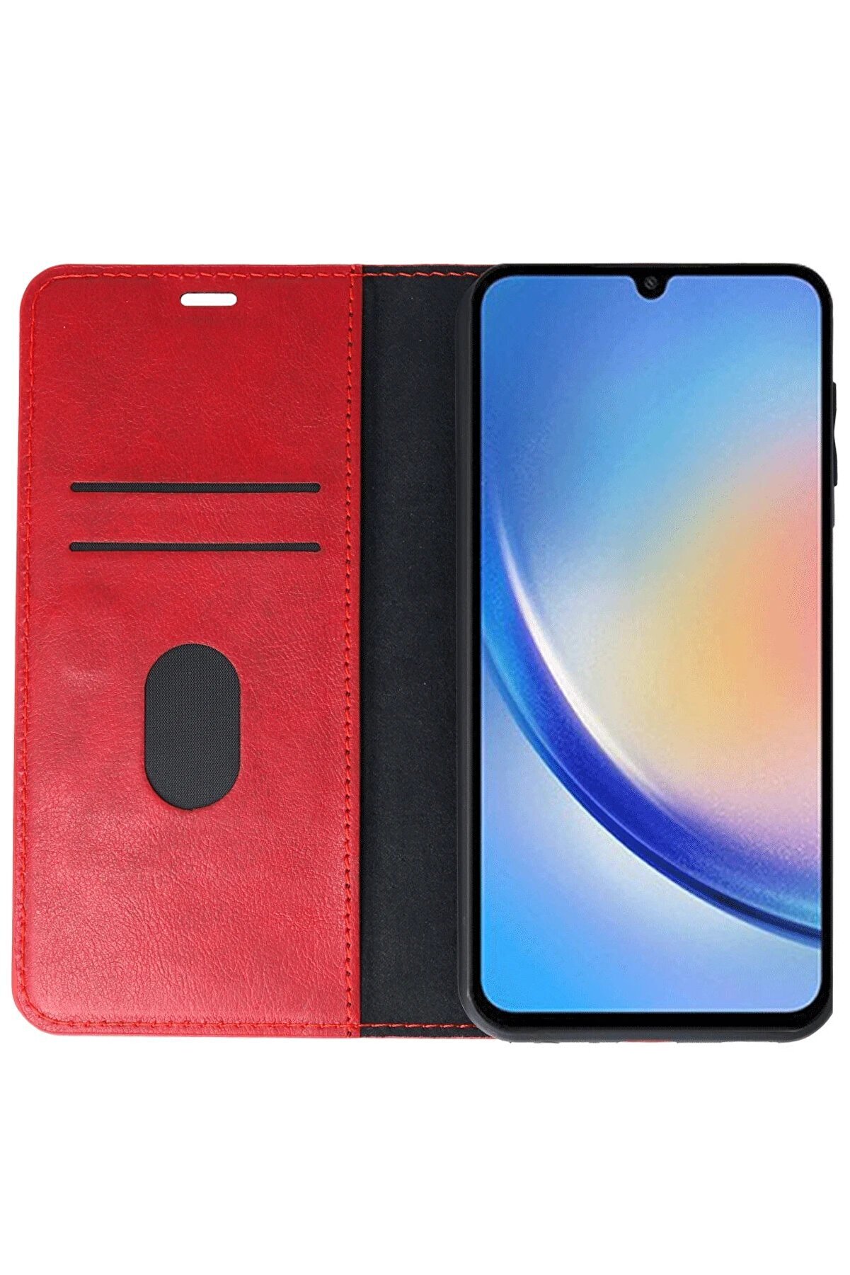 Samsung Galaxy A24 4G Kılıf Trend S Plus Kapaklı Kılıf - Kırmızı - Dropx4515-9431