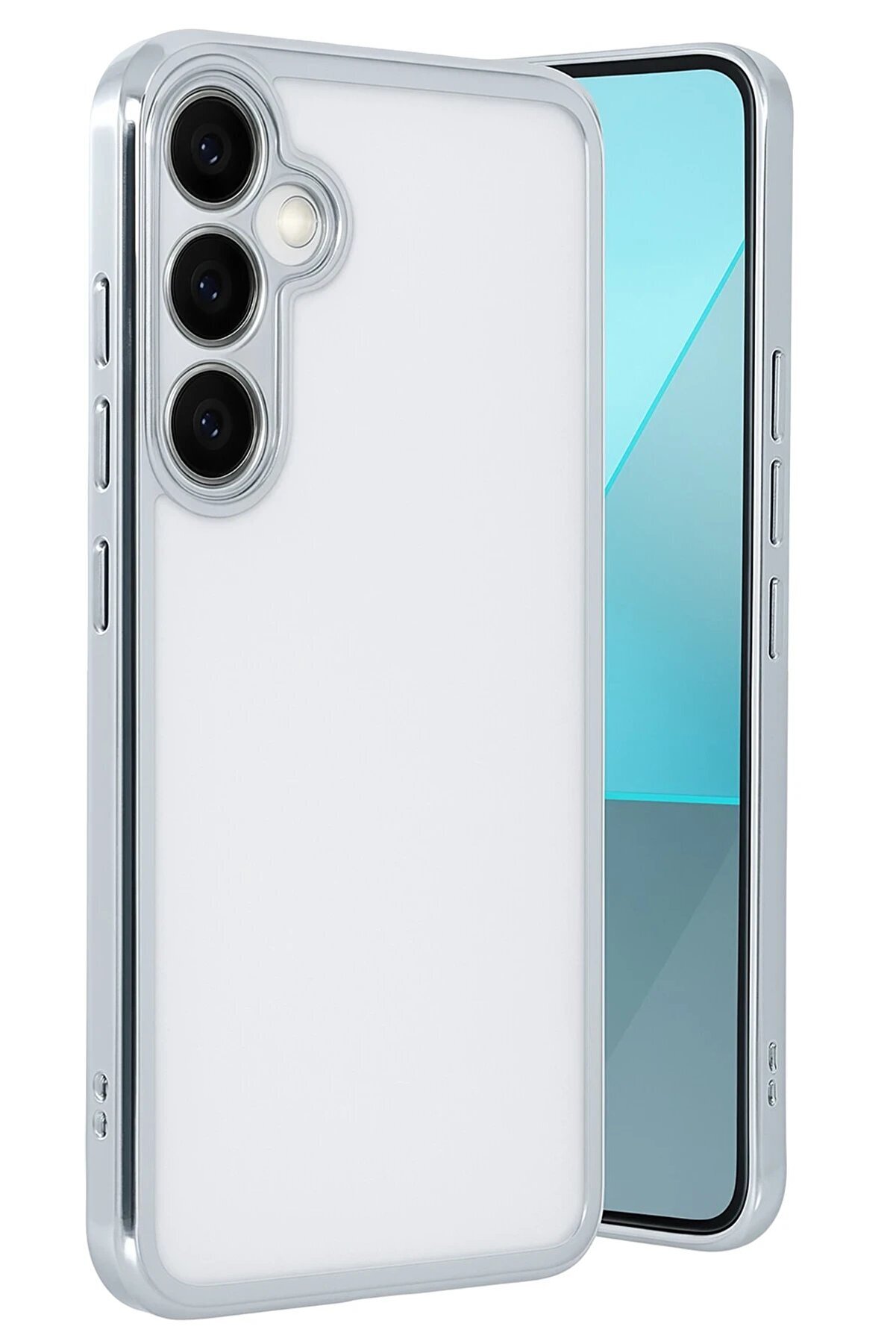 CepteToptan Samsung Galaxy A24 4G Prime Kılıf Lensli Silikon - Gümüş - DROPX3069-5733