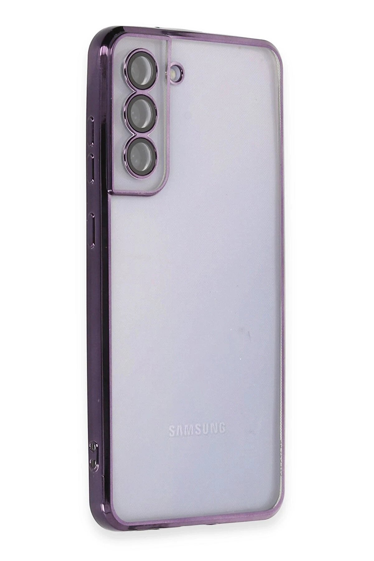 CepteToptan Samsung Galaxy S21 FE Kılıf Lensli Silikon - Mor - DROPX5615-9974