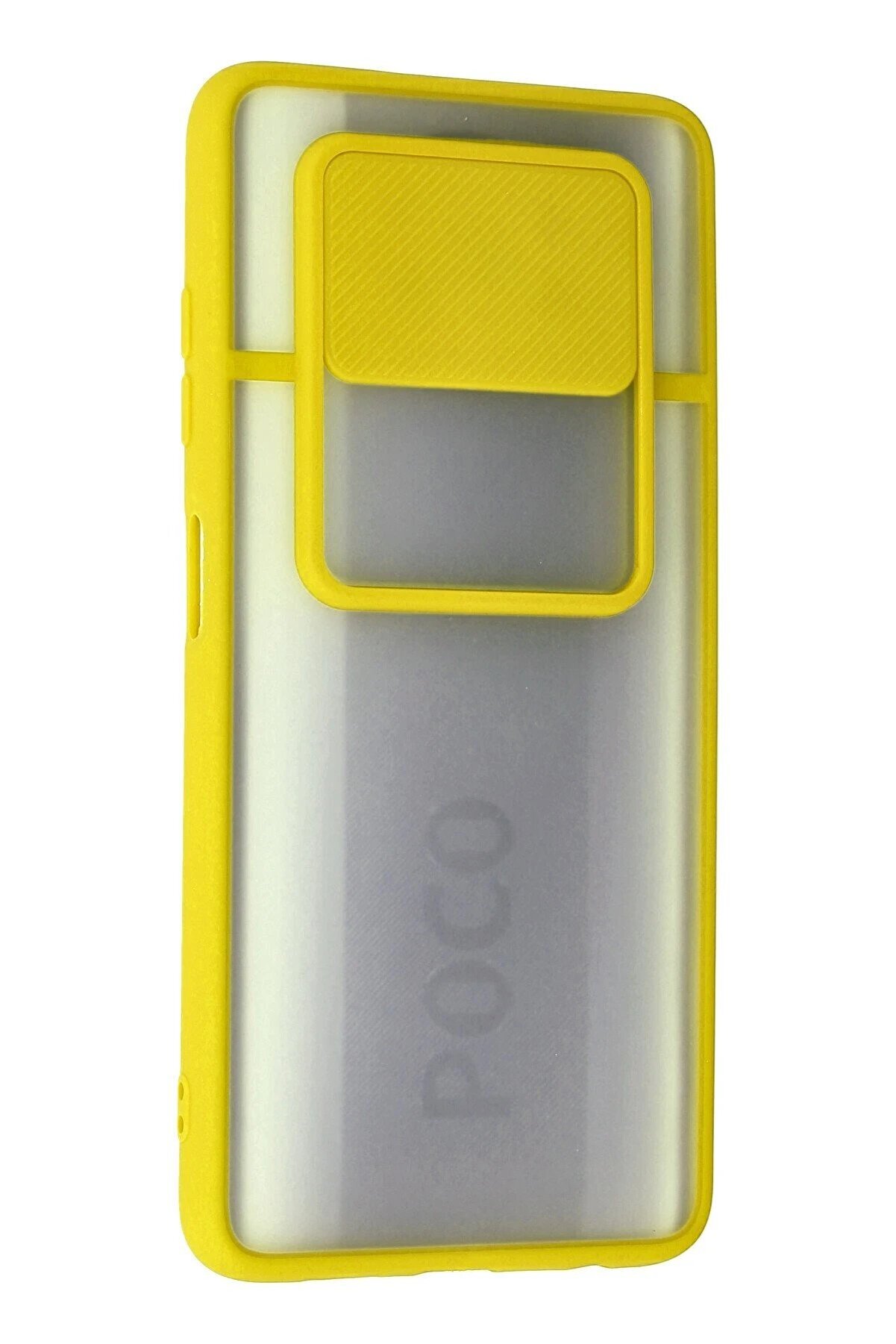 Xi̇aomi̇ Pocophone X3 Kılıf Palm Buzlu Kamera Sürgülü Si̇li̇kon - Sarı - Dropx9279-7725