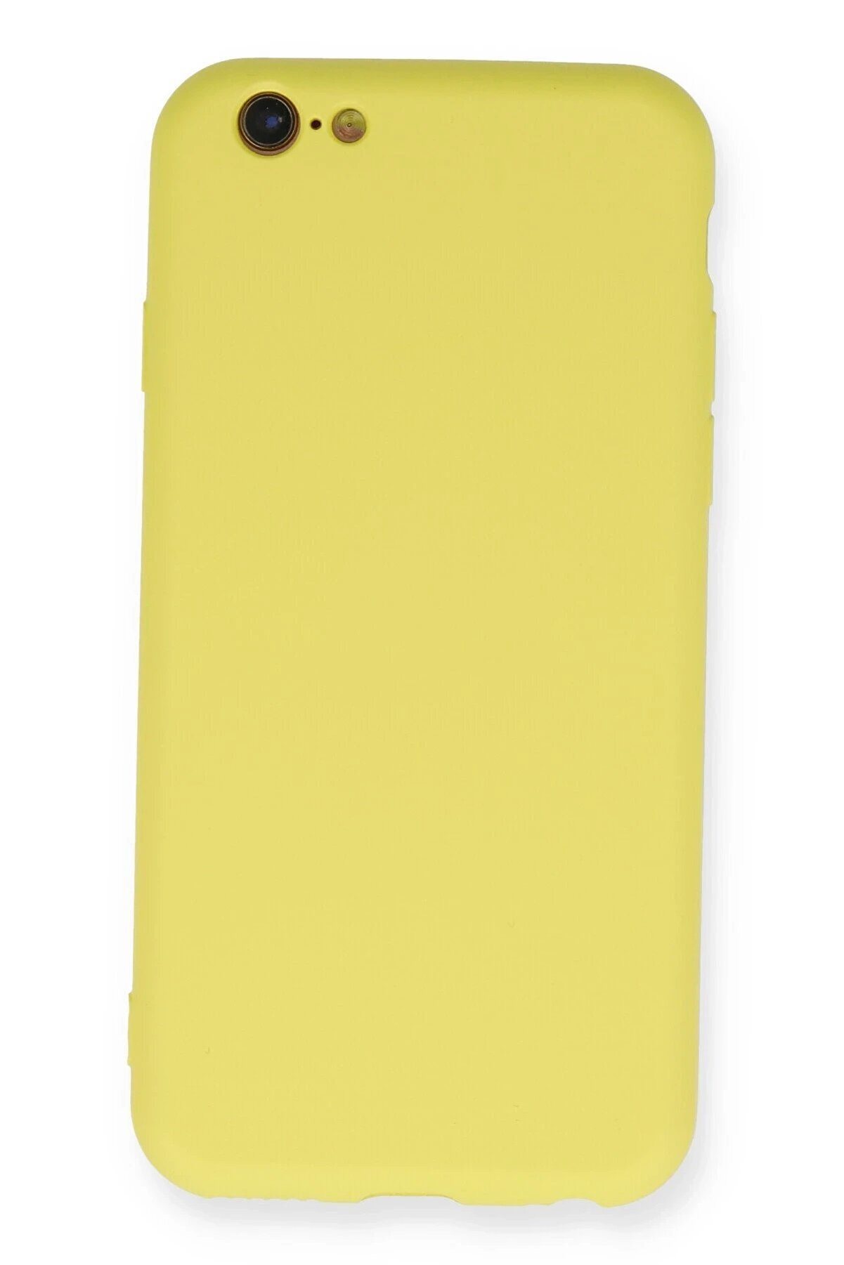 CepteToptan iPhone 6 Kılıf Nano içi Kadife Silikon - Sarı - DROPX5185-4790