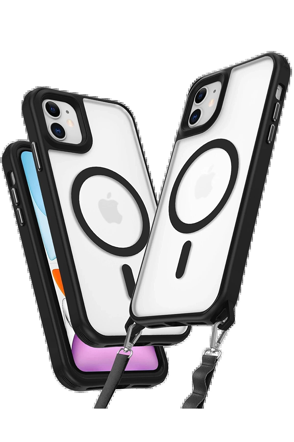 CepteToptan iPhone 11 Kılıf Enka Magsafe Silikon Kılıf - Siyah - DROPX7130-3848