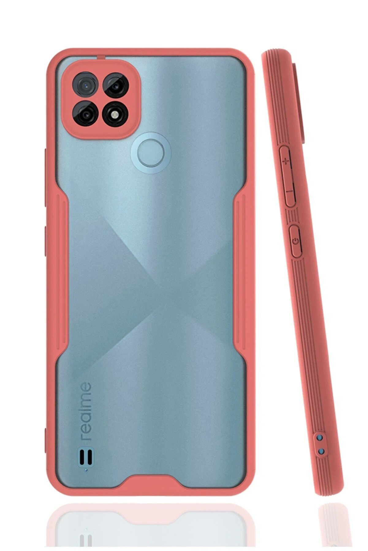 CepteToptan Realme C21 Kılıf Platin Silikon - Pembe - DROPX8758-4275