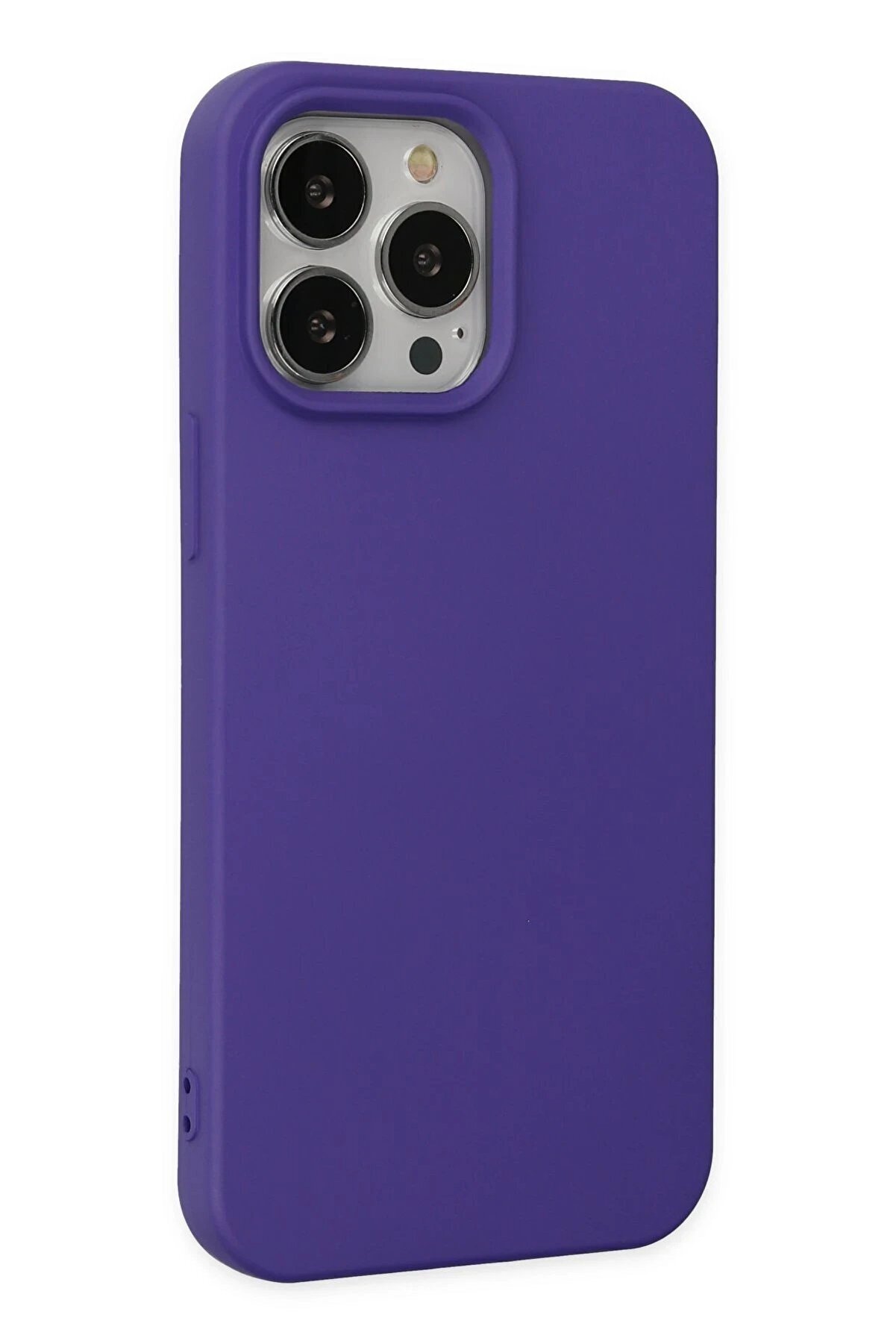 İphone 14 Pro Max Kılıf Nano İ&ccedil;i̇ Kadi̇fe Si̇li̇kon - Mor - Dropx7435-9678