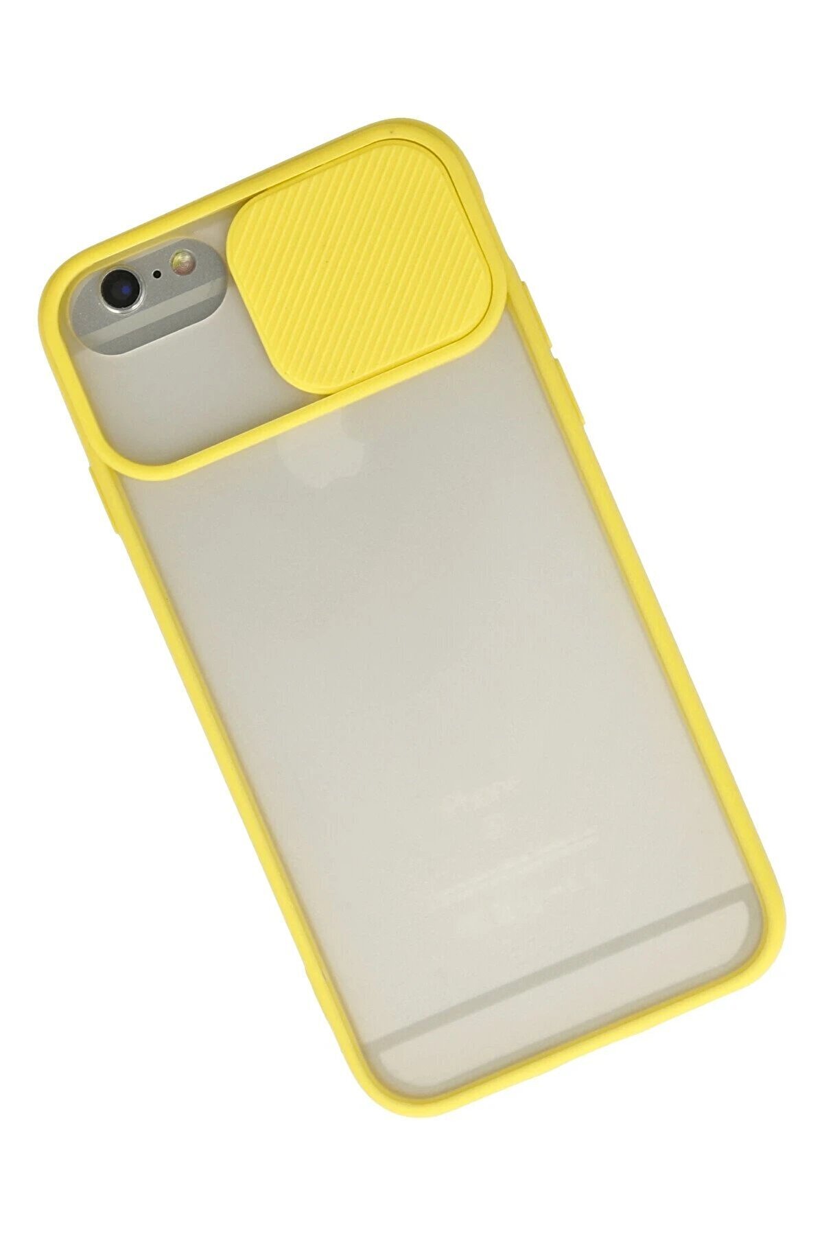 İphone 6 Plus Kılıf Palm Buzlu Kamera S&uuml;rg&uuml;l&uuml; Si̇li̇kon - Sarı - Dropx3009-3503