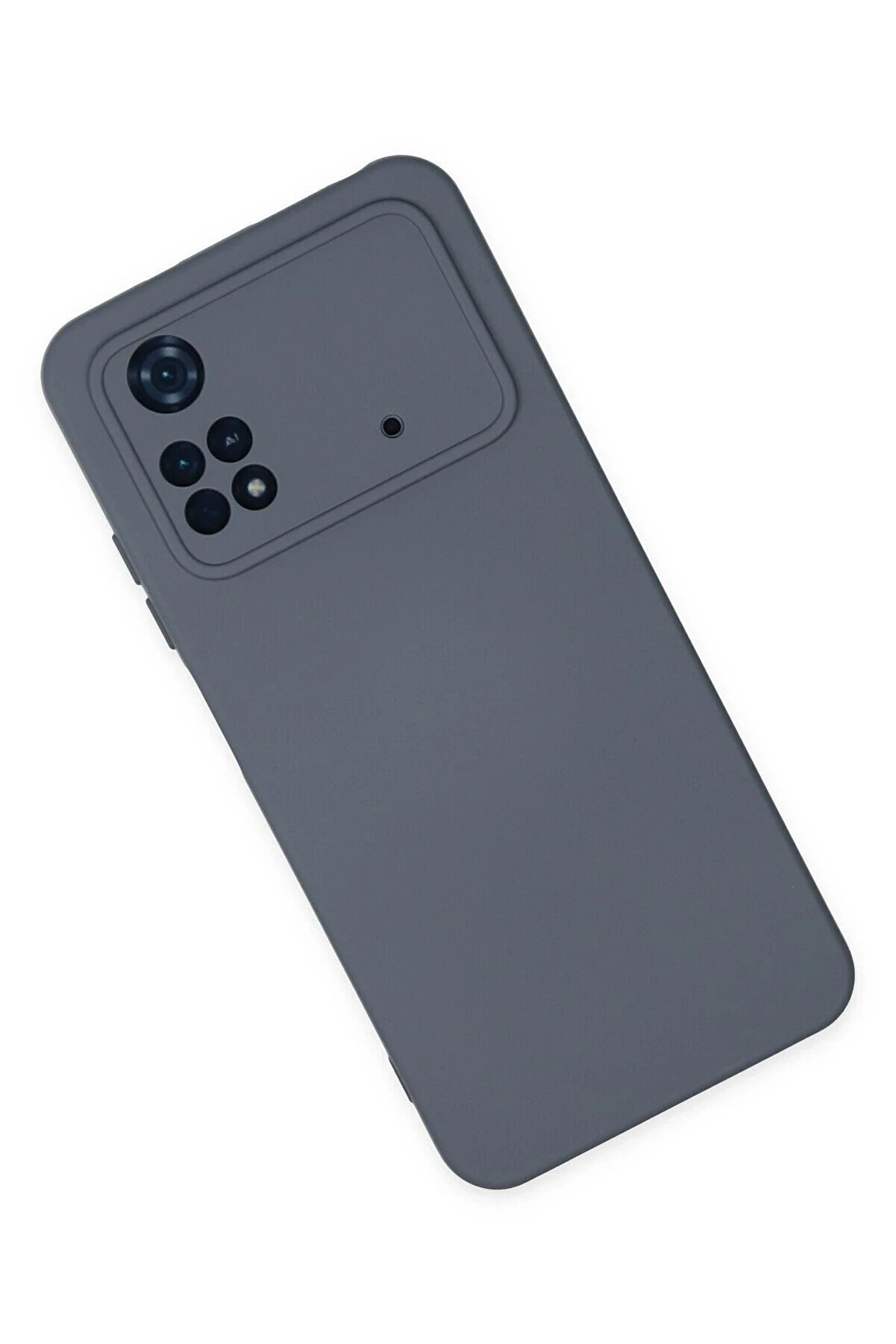 Xi̇aomi̇ Poco M4 Pro 4G Kılıf Nano İçi̇ Kadi̇fe Si̇li̇kon - Gri̇ - Dropx4038-4982