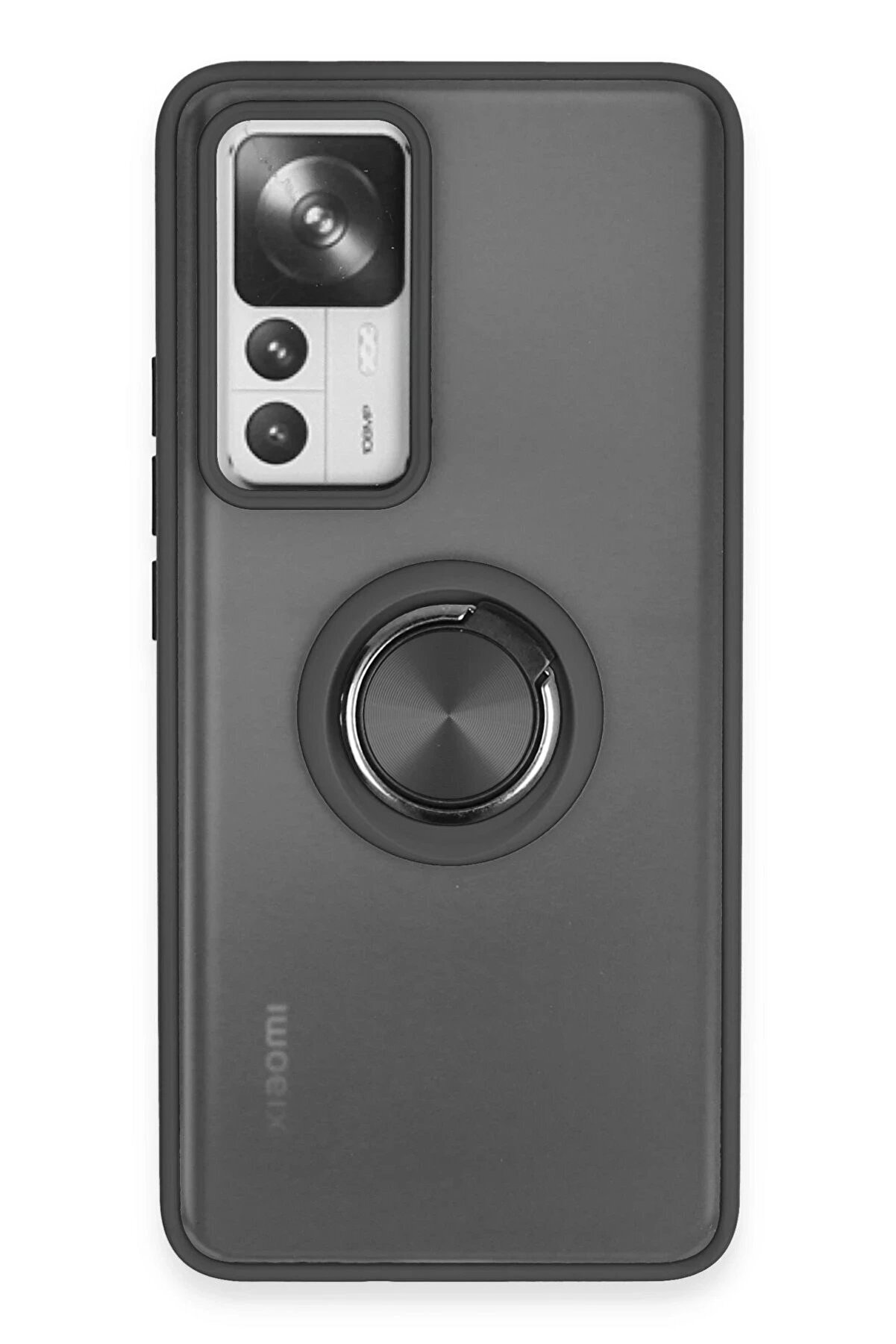 CepteToptan Xiaomi Mi 12T Pro Kılıf Montreal Yüzüklü Silikon Kapak - Siyah - DROPX9366-3843