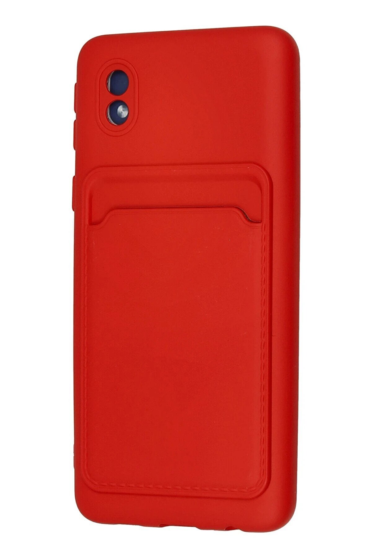 Samsung Galaxy A01 Core Kılıf Kelvi̇n Kartvi̇zi̇tli̇ Si̇li̇kon - Kırmızı - Dropx1051-9455