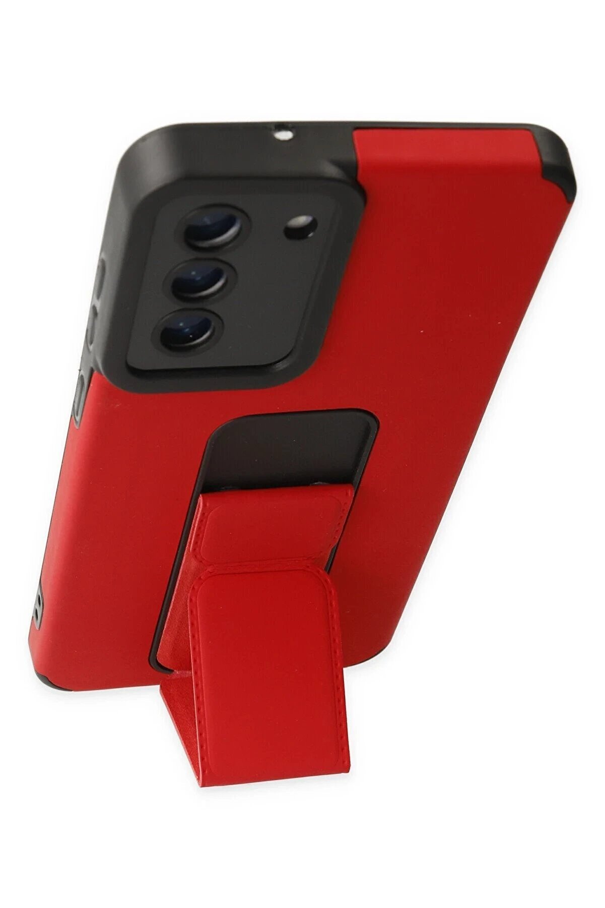 Samsung Galaxy S21 Fe Kılıf Mega Standlı Si̇li̇kon - Kırmızı - Dropx9114-6362