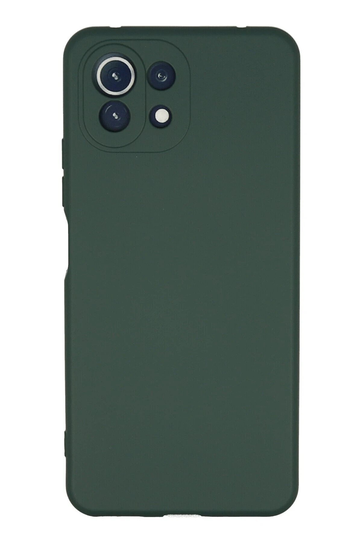 CepteToptan Xiaomi Mİ 11 Lite Kılıf Nano içi Kadife Silikon - Koyu Yeşil - DROPX4722-7521