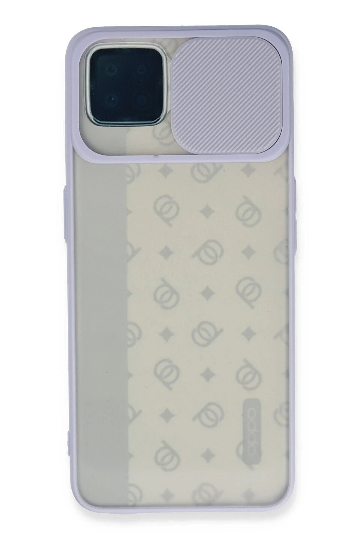 CepteToptan Oppo Reno 4 Lite Kılıf Palm Buzlu Kamera Sürgülü Silikon - Lila - DROPX4698-1291