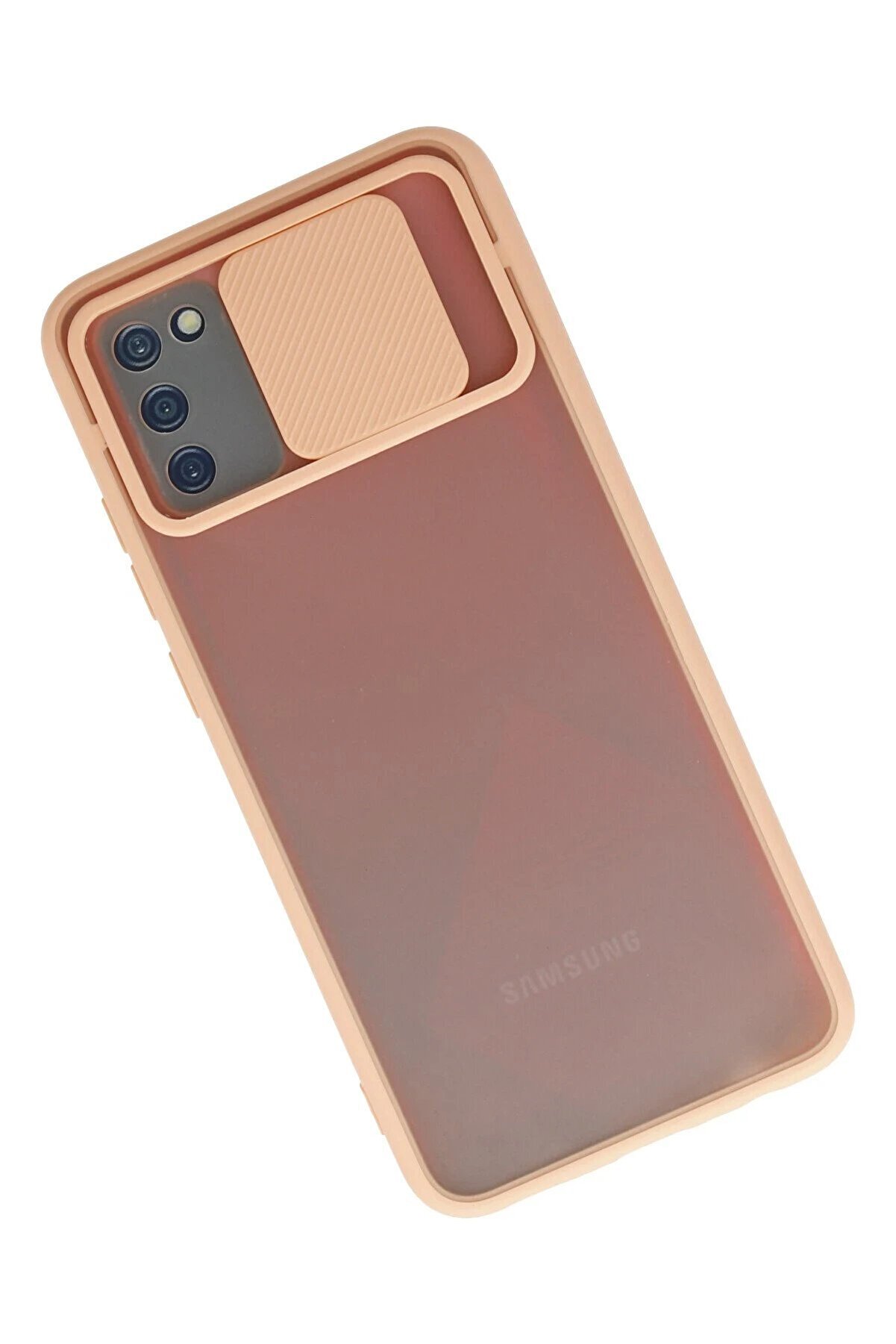 Samsung Galaxy A02S Kılıf Palm Buzlu Kamera Sürgülü Si̇li̇kon - Pembe - Dropx6638-4483