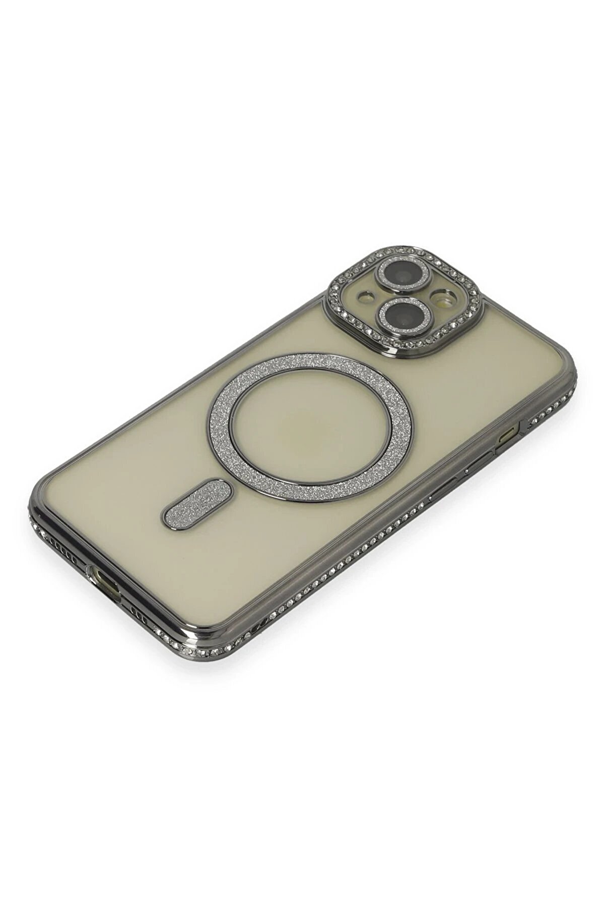 İphone 15 Kılıf Joke Si̇mli̇ Magneti̇csafe Kılıf - Gri̇ - Dropx3099-4481