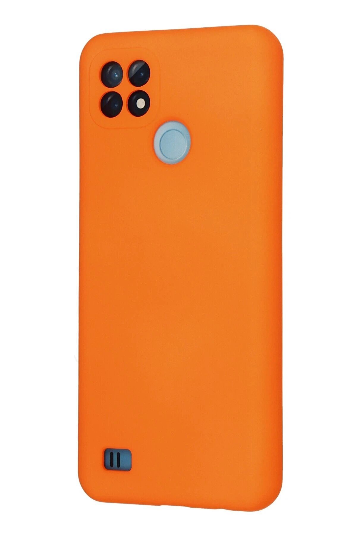 Realme C21 Kılıf Nano İ&ccedil;i̇ Kadi̇fe Si̇li̇kon - Turuncu - Dropx4439-7063