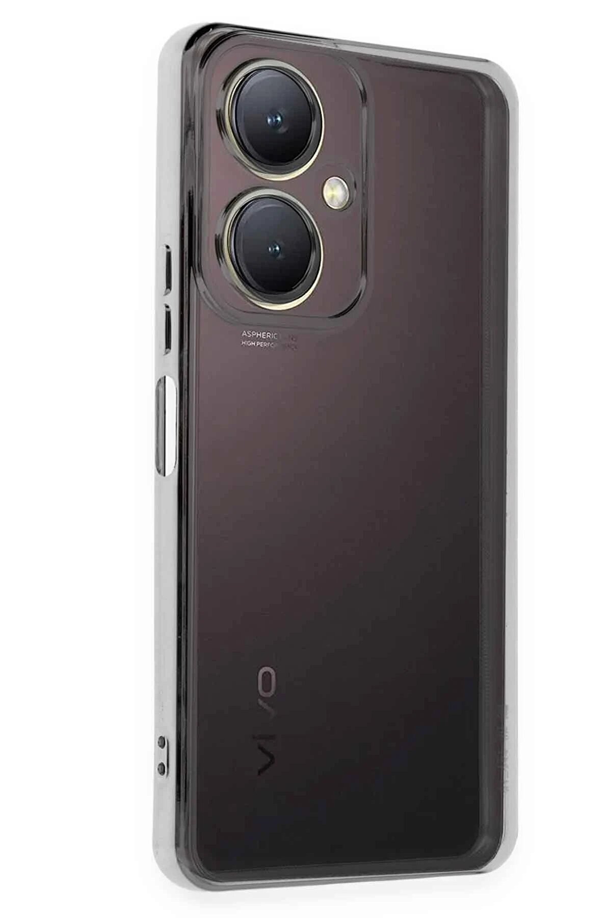 CepteToptan Vivo Y27 Kılıf Lensli Silikon - Gümüş - UST6565-4598