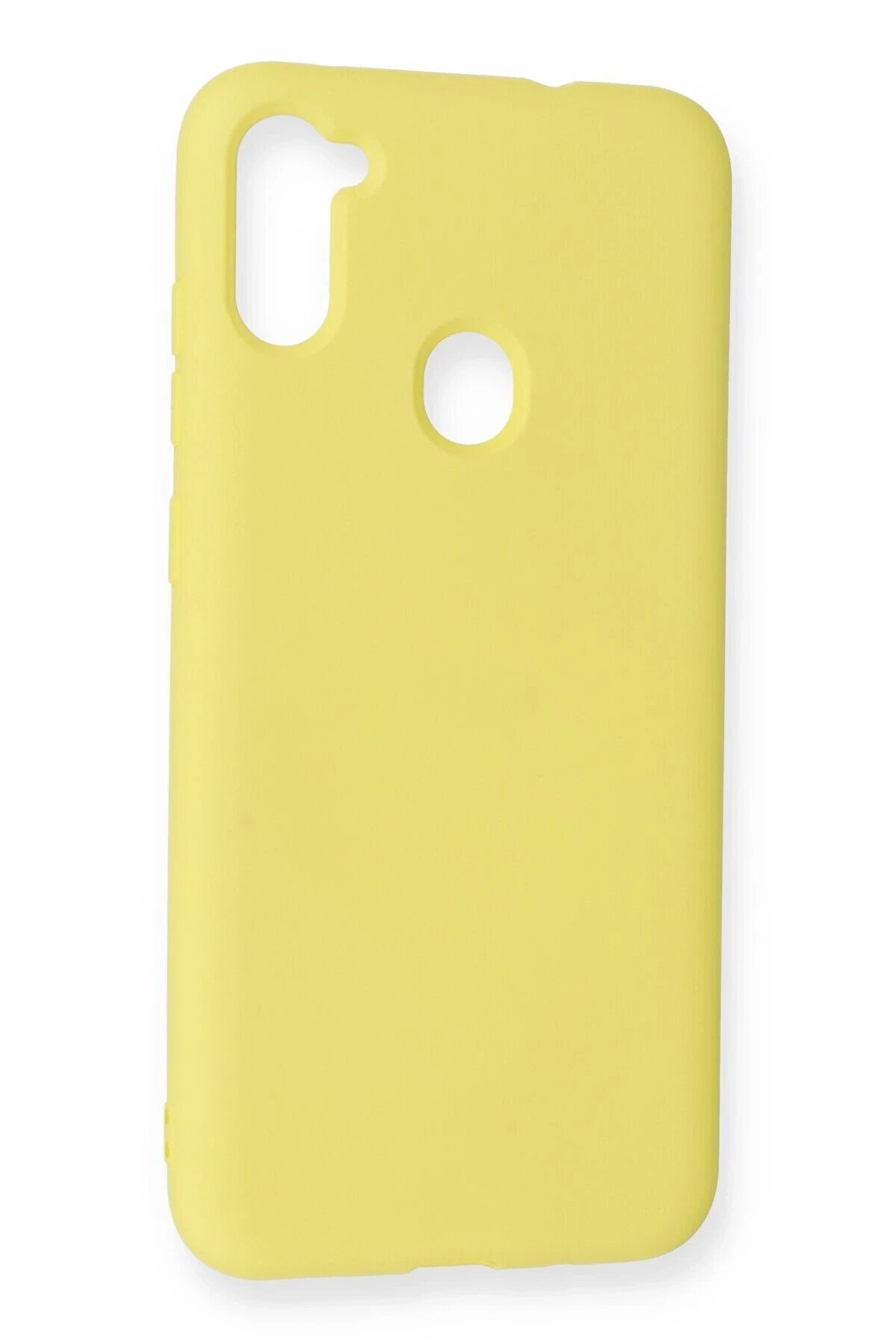 Samsung Galaxy A11 Kılıf Nano İ&ccedil;i̇ Kadi̇fe Si̇li̇kon - Sarı - Dropx3238-2079