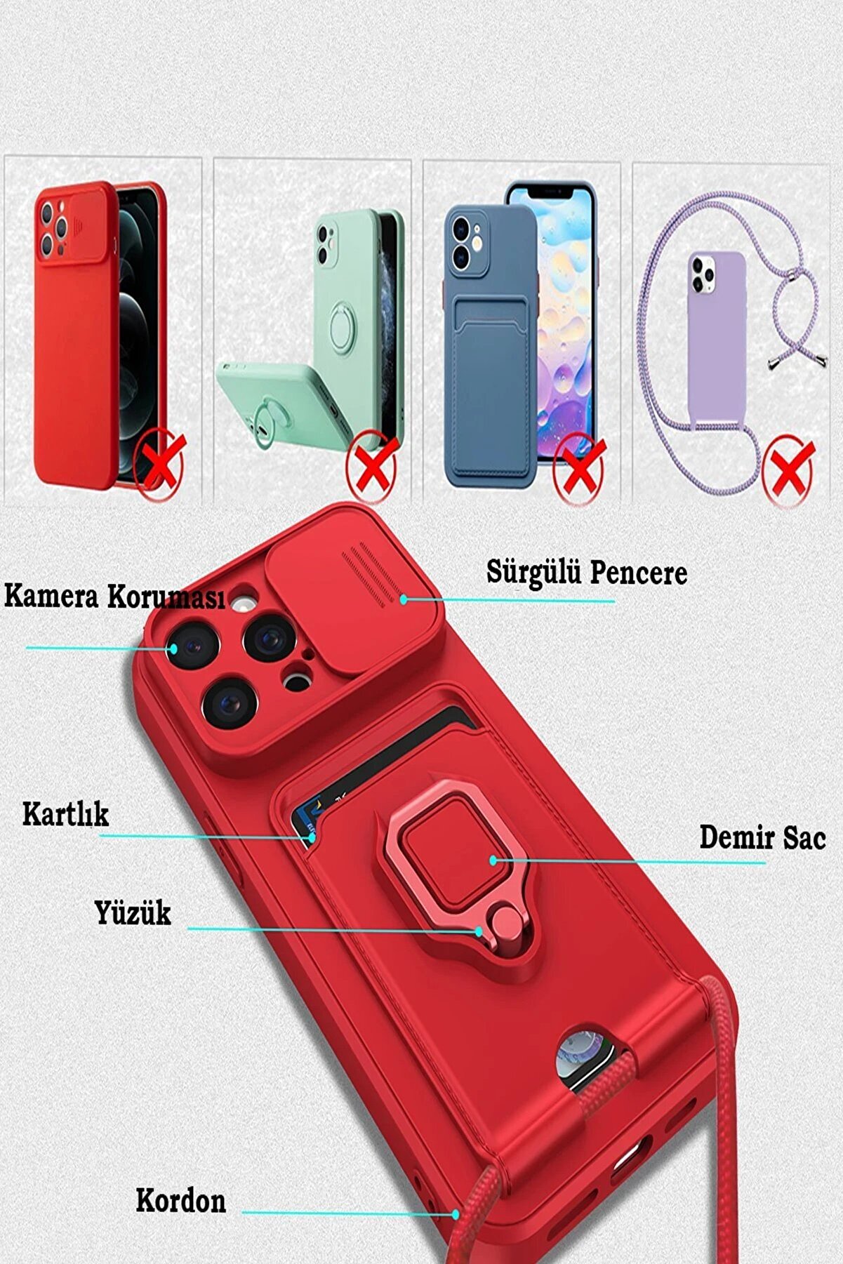 Newface İphone 15 Pro Max Kılıf Zuma Kartvi̇zi̇tli̇ Yüzüklü Si̇li̇kon - Pembe