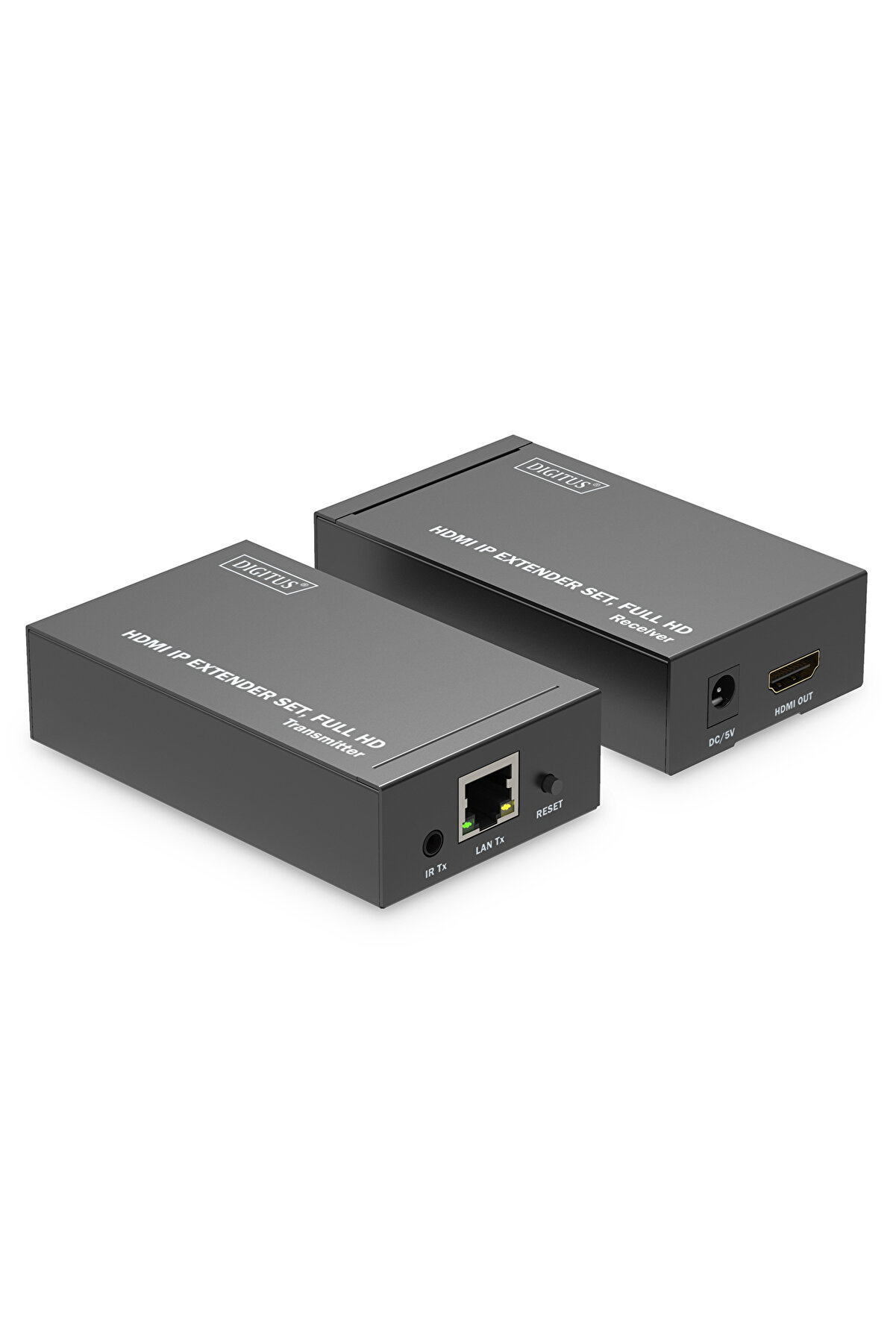 RuniqueHome Digitus HDMI IP Sinyal Uzatma Seti, Alıcı (Receiver) ve Verici (Transmitter) Birim dahil, 120 metre,