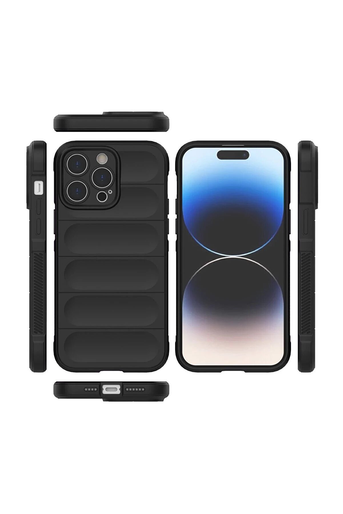 İphone 15 Pro Kılıf Opti̇mum Si̇li̇kon - Si̇yah - Dropx9104-3051