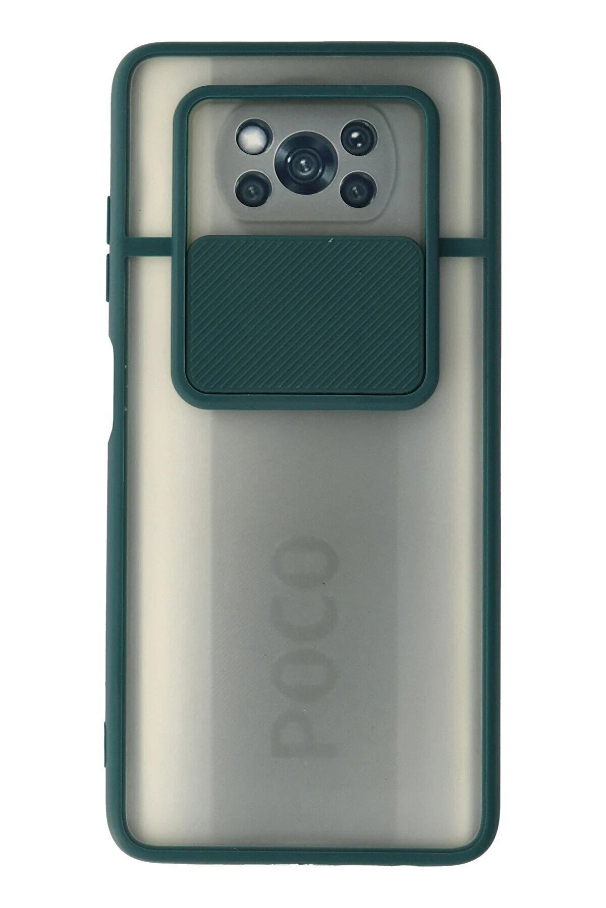 CepteToptan Xiaomi Pocophone X3 Kılıf Palm Buzlu Kamera Sürgülü Silikon - Yeşil - DROPX4196-3152