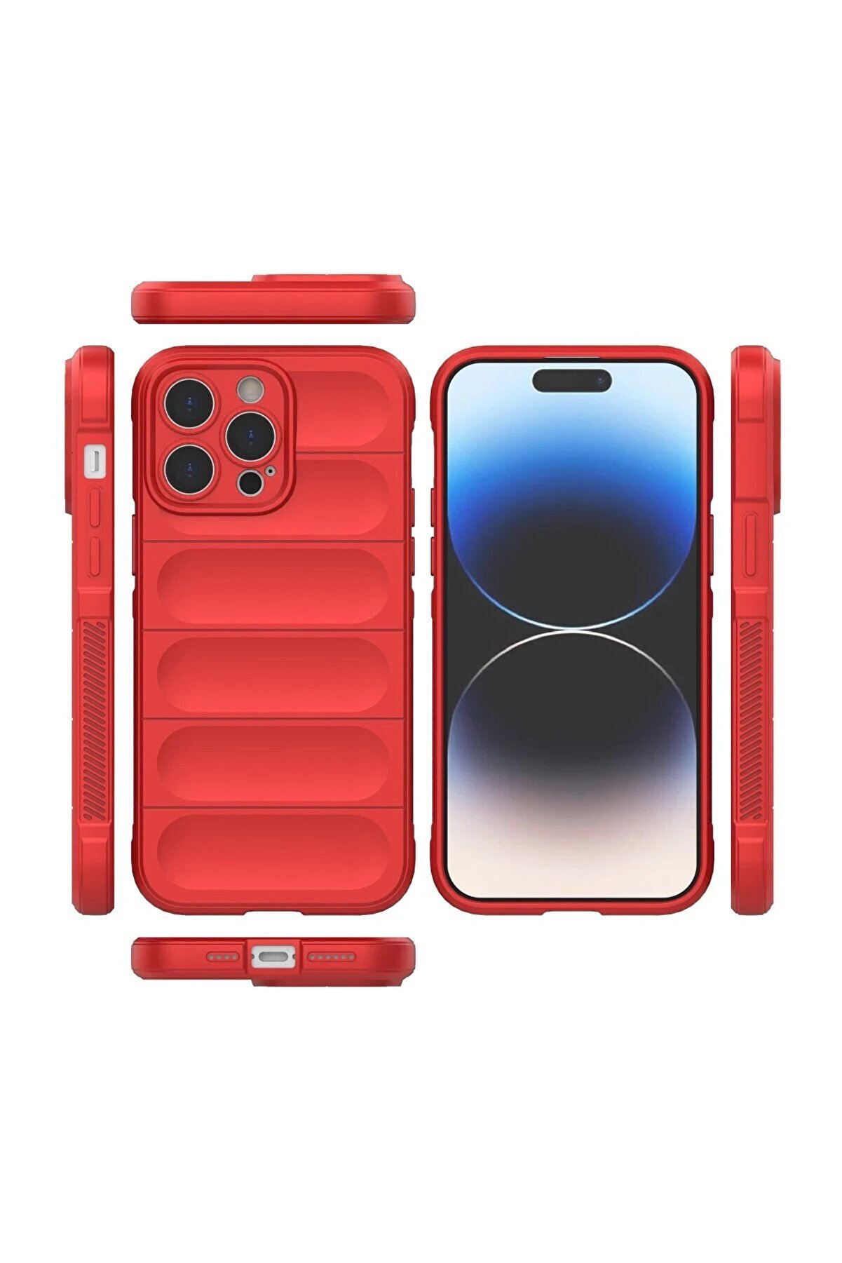 İphone 15 Pro Max Kılıf Opti̇mum Si̇li̇kon - Kırmızı - Dropx5384-1318