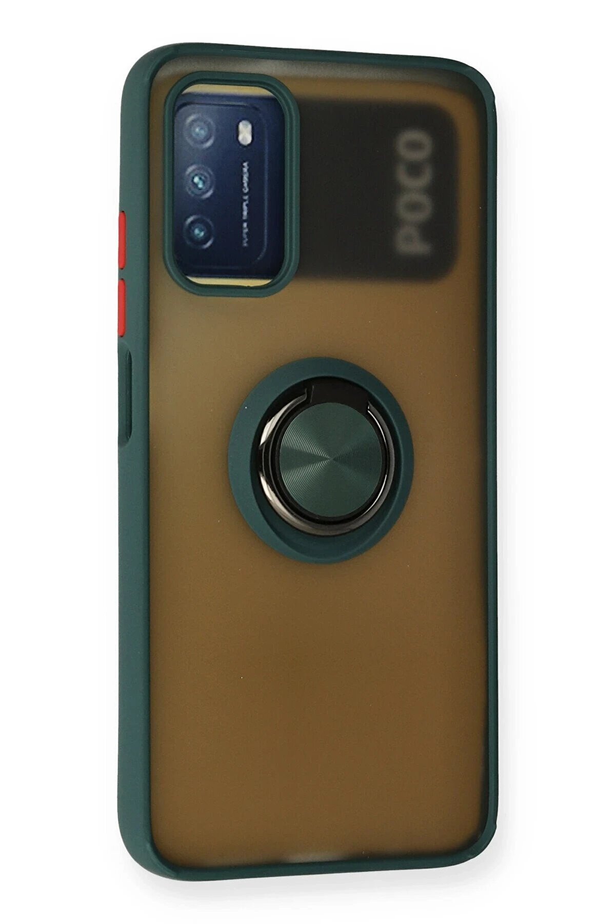 Xi̇aomi̇ Redmi̇ 9T Kılıf Montreal Yüzüklü Si̇li̇kon Kapak - Yeşi̇l - Dropx7572-8445