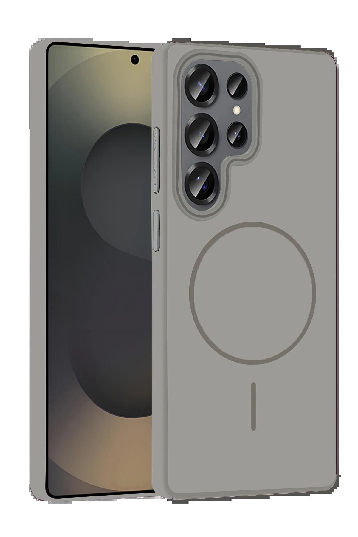 CepteToptan Samsung Galaxy S25 Ultra Broş Magsafe Kapak - Titan Gri - DROPX5410-1327