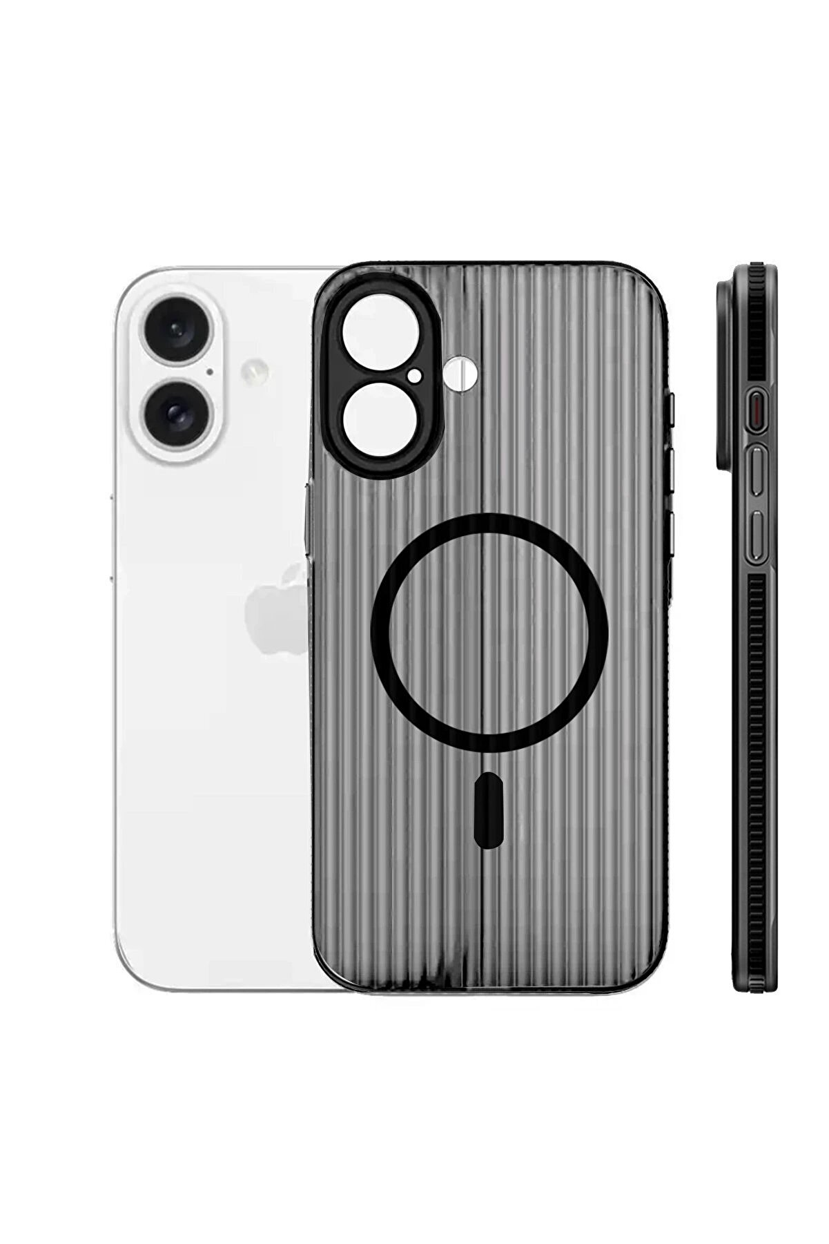 CepteToptan iPhone 16 Line Magsafe Kapak - Siyah - DROPX4045-4216