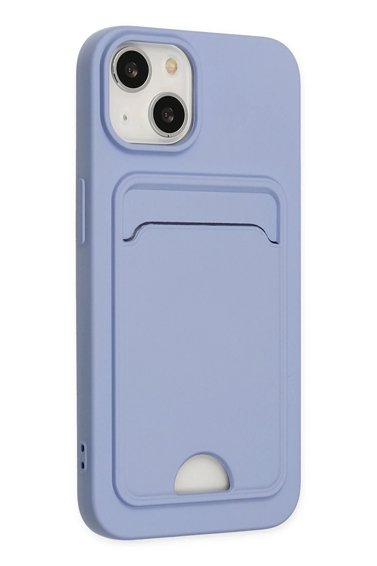 İphone 14 Plus Kılıf Kelvi̇n Kartvi̇zi̇tli̇ Si̇li̇kon - Li̇la - Dropx8112-2164