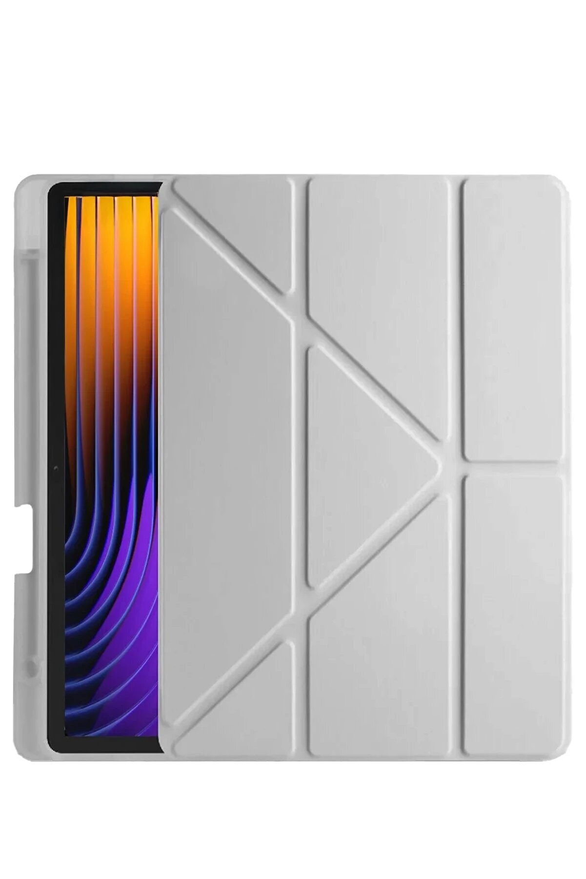 CepteToptan Xiaomi Pad 7 Pro Kılıf Kalemlikli Mars Tablet Kılıfı - Gri - DROPX2900-8321