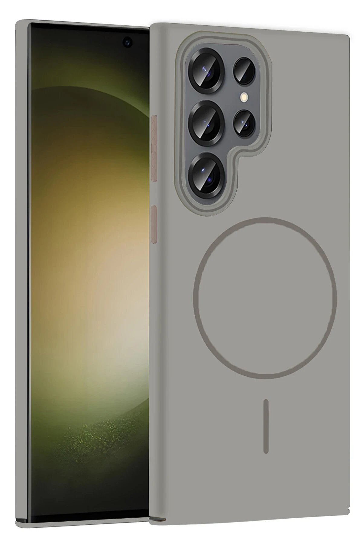 CepteToptan Samsung Galaxy S24 Ultra Broş Magsafe Kapak - Titan Gri - DROPX4004-5313